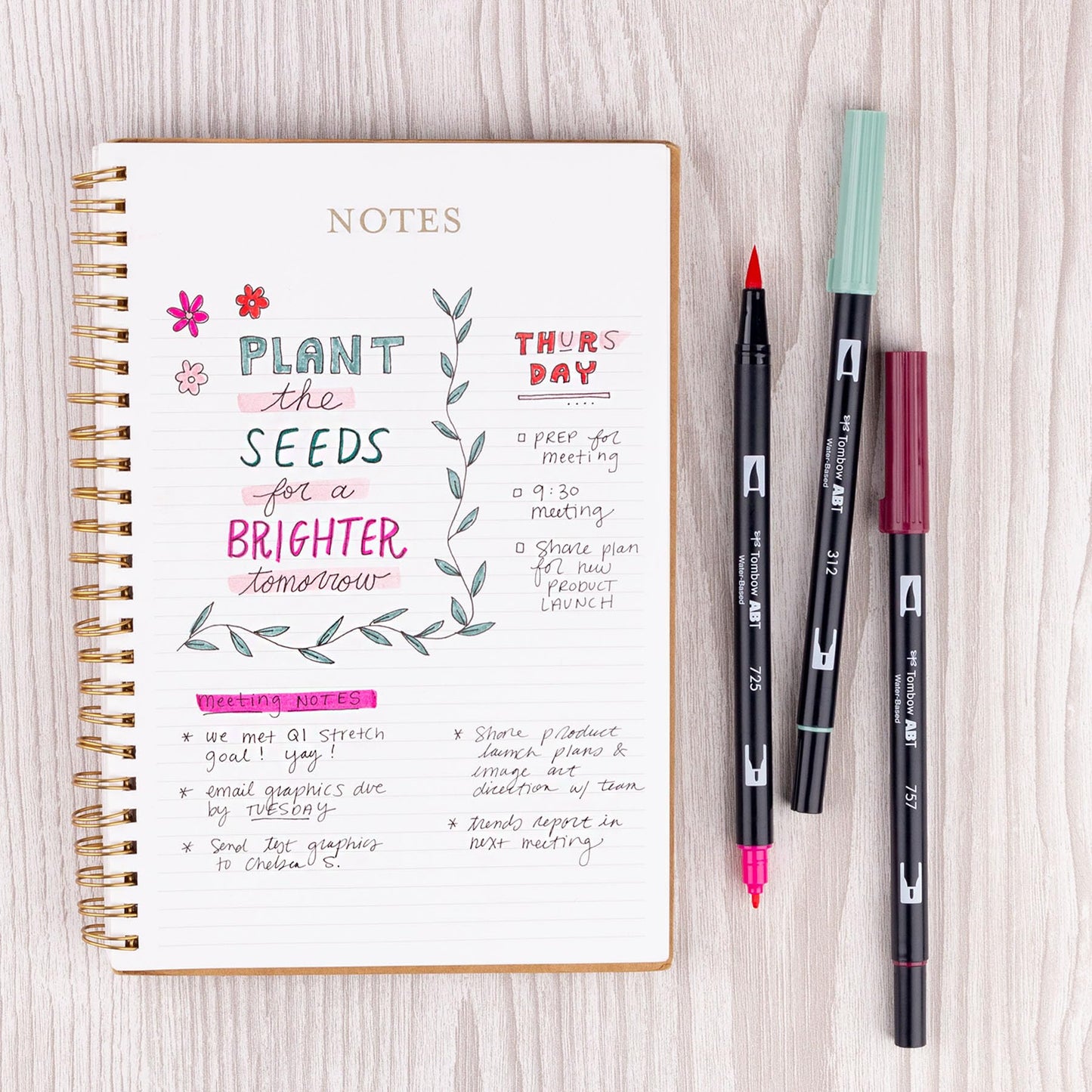 Marcadores Artísticos de Doble Pincel Tombow Muy Baya Paquete 6