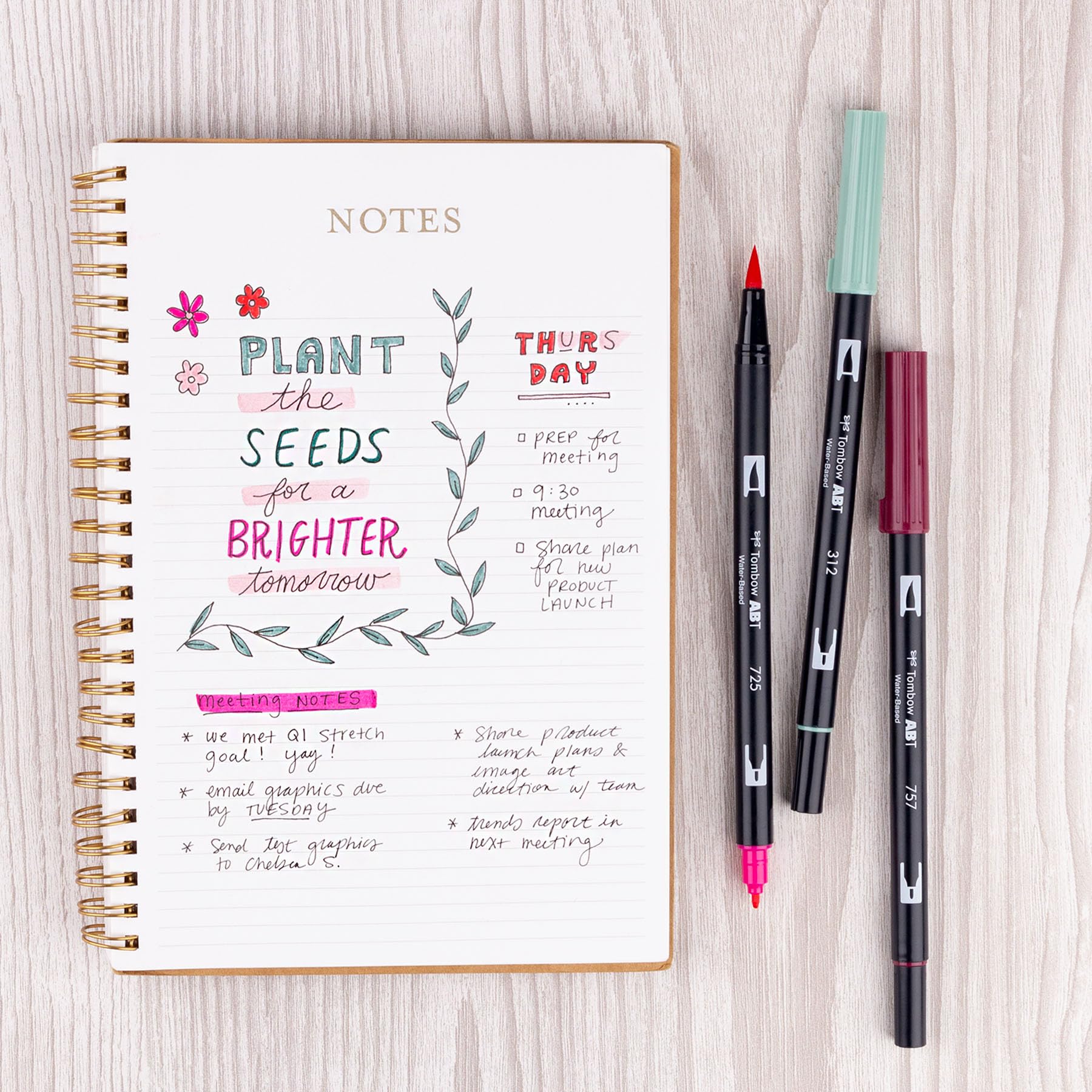 Marcadores Artísticos de Doble Pincel Tombow Muy Baya Paquete 6