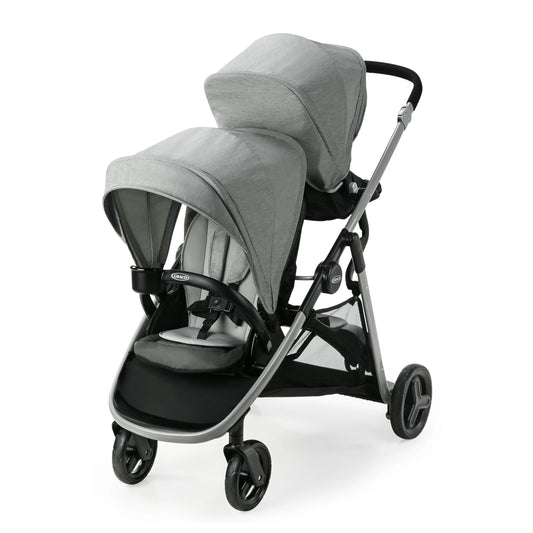 Graco Ready2Grow LX 2.0 carriola doble con asiento de banco y opciones de plataforma de pie, Clark