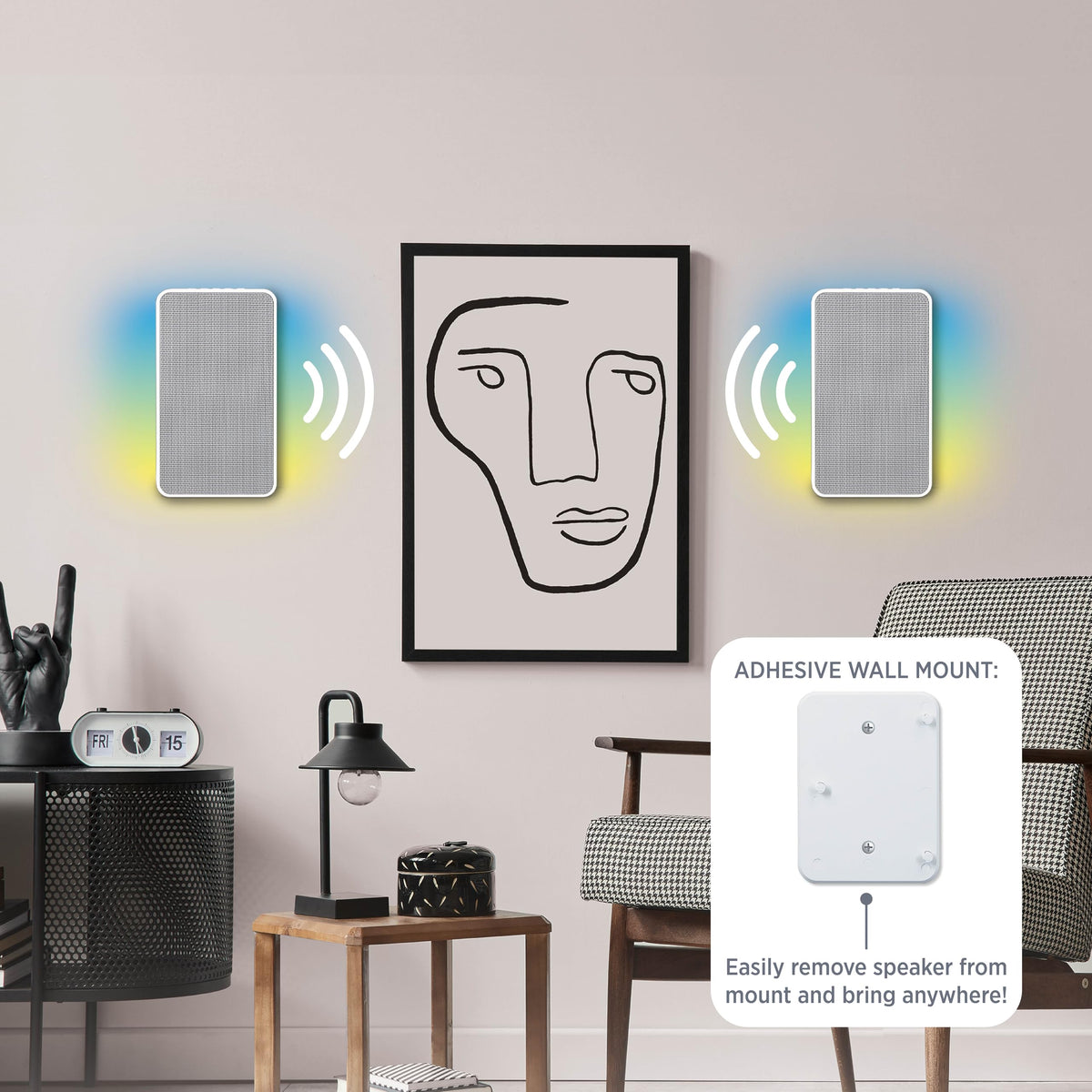 Altavoz Bluetooth InnoVibe RGB Inalámbrico de Pared para Patio