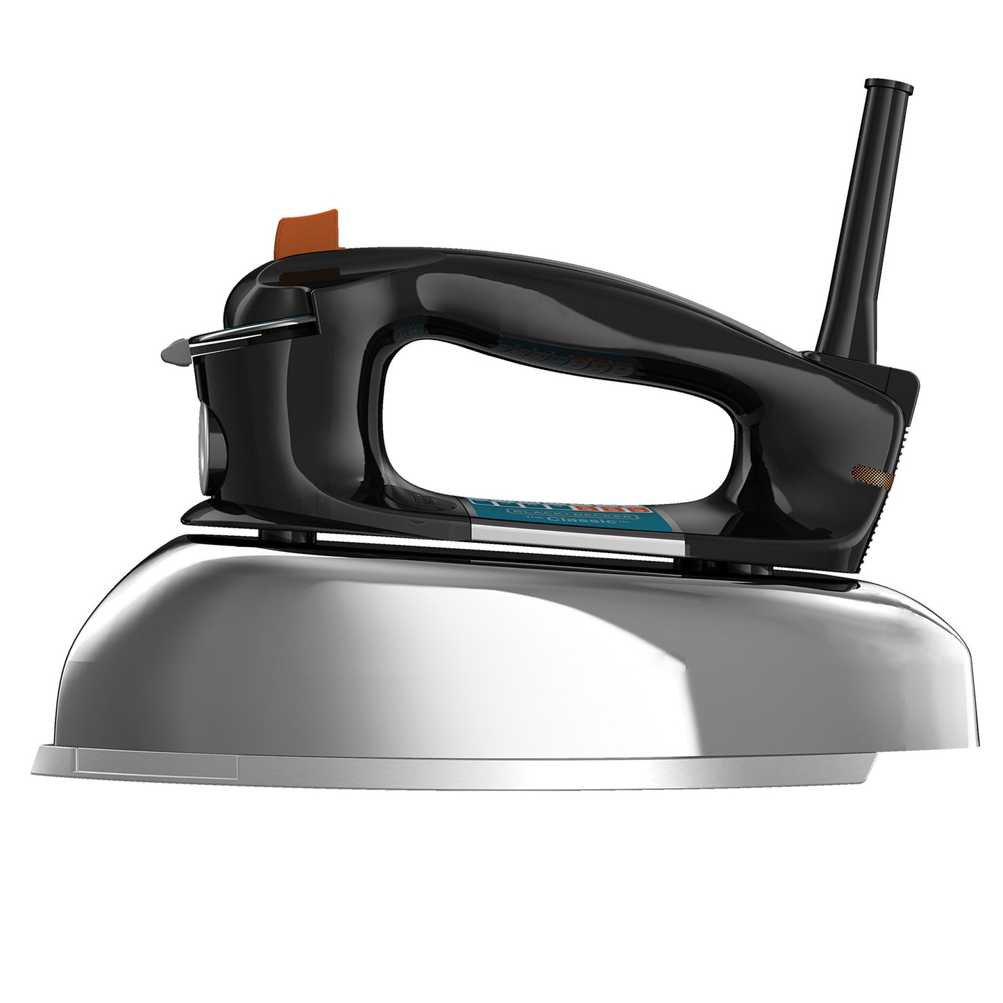 BLACK+DECKER F67E Plancha clásica con Base Inferior de Aluminio, Negra/Plateada