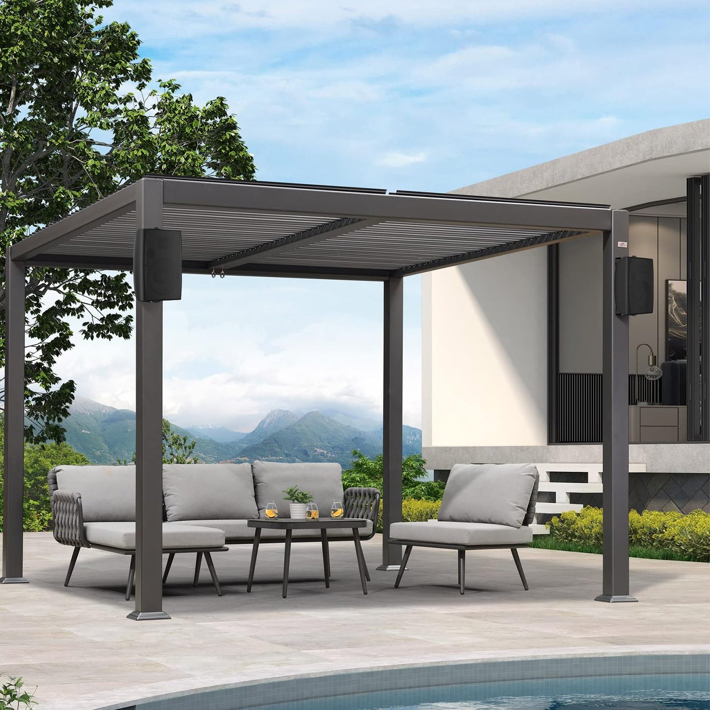 Herdio 6,5 Pulgadas Bocinas para Exterior, 400W Altavoces para Exteriores, Impermeable, Amplia Cobertura De Sonido Estéreo, para Patio, Terraza, Patio Trasero (Negro)