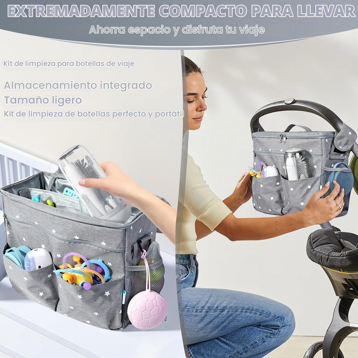 Limpiador de cepillo para polvo eléctrico para botellas con caja de