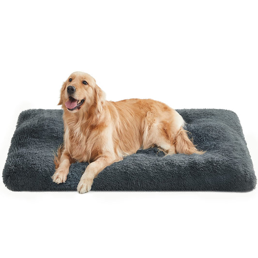 Feandrea Cama para Perros, Sofá para Mascotas, 122 x 74 cm, Lavable a Máquina, con Cojín, Gris Oscuro MPGW204G02