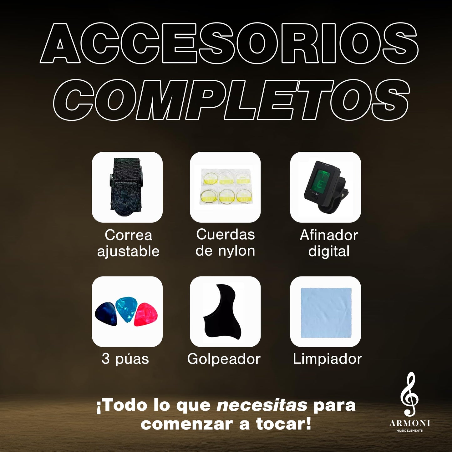 Guitarra Acústica Curva Armoni 4/4 con Accesorios Completos | Guitarra Azul - Cuello de Abeto, Cuerdas de Nailon, Funda, Púas y Más