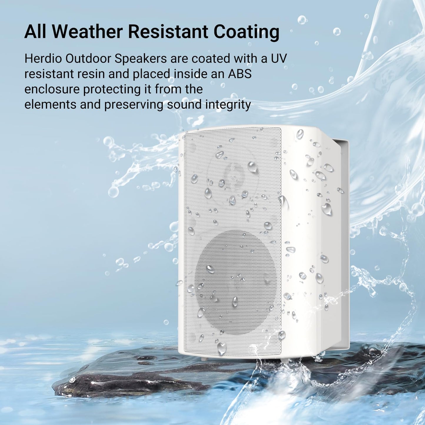 Herdio 4 Pulgadas al Aire Libre Altavoces Bluetooth Impermeable inalámbrico, Interior, Patio, Cubierta de Altavoces de Montaje en Pared (Blanco)