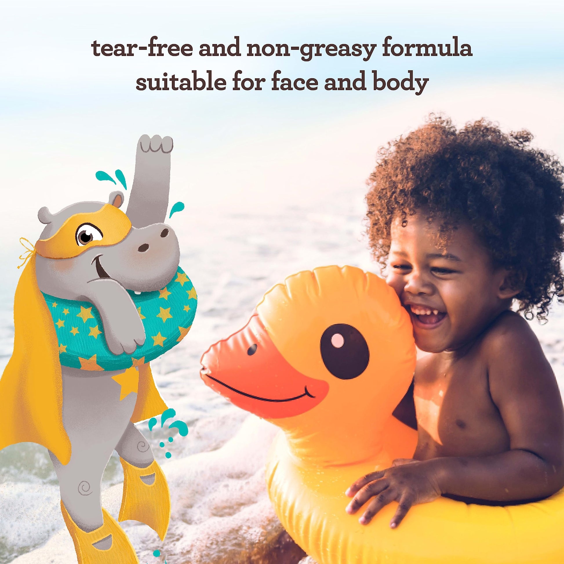 Aveeno Kids Continuous Protection Zinc Oxide Mineral Sunscreen Lotion for Children's Sensitive Skin with Broad Spectrum SPF 50, Tear-Free, Sweat- & Water-Resistant, 3 fl. oz