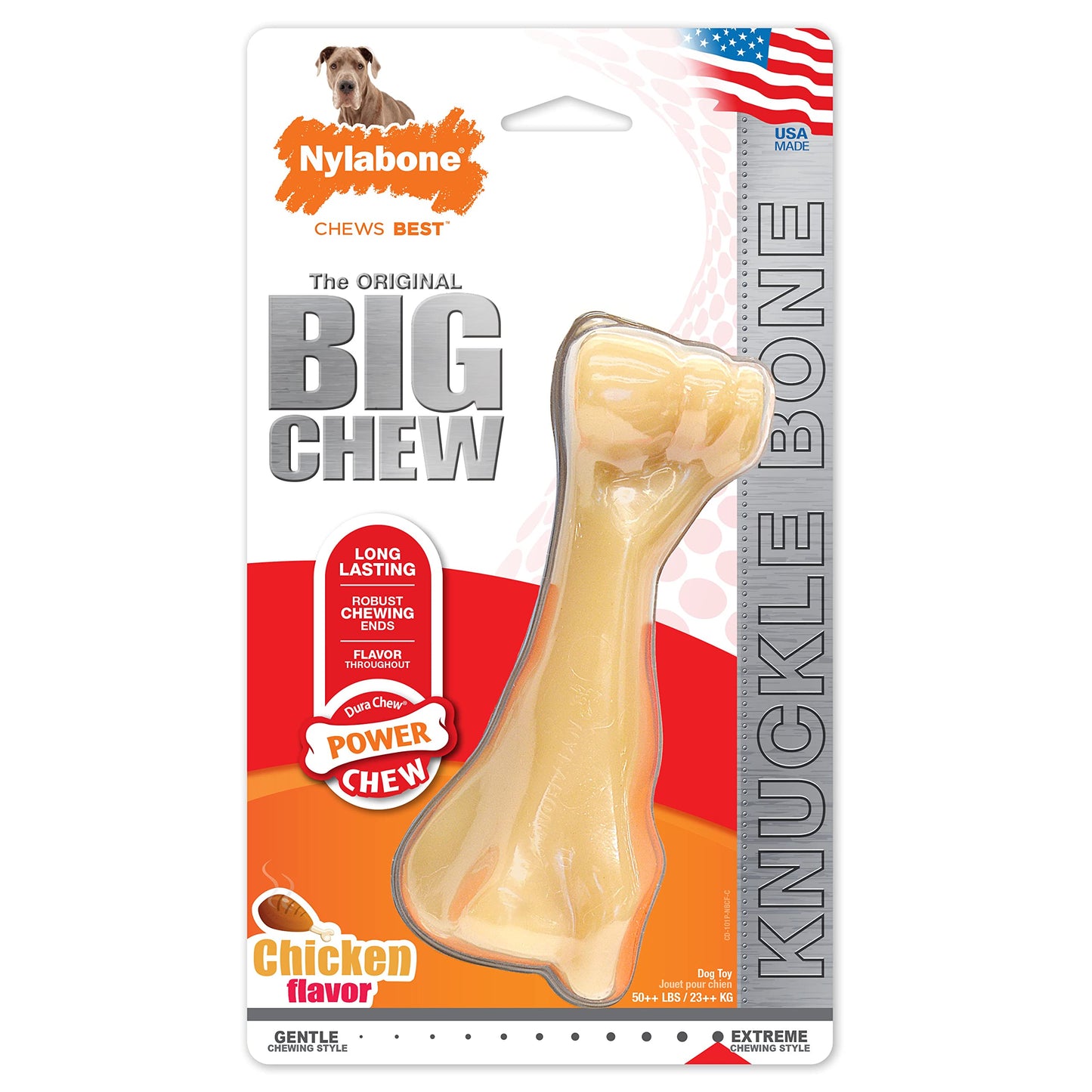 Juguete Duradero Tipo Hueso Nylabone Grande Especial para Razas Grandes
