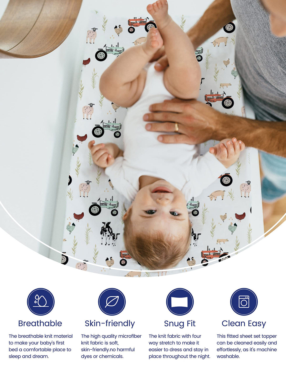 TotAha Premium Cubierta elástica para cambiador para bebé niña o niño, hipoalergénica, extremadamente suave, comodidad sedosa, fundas ajustadas para cambiador de pañales, 16 x 32, 2 paquetes, calabaza