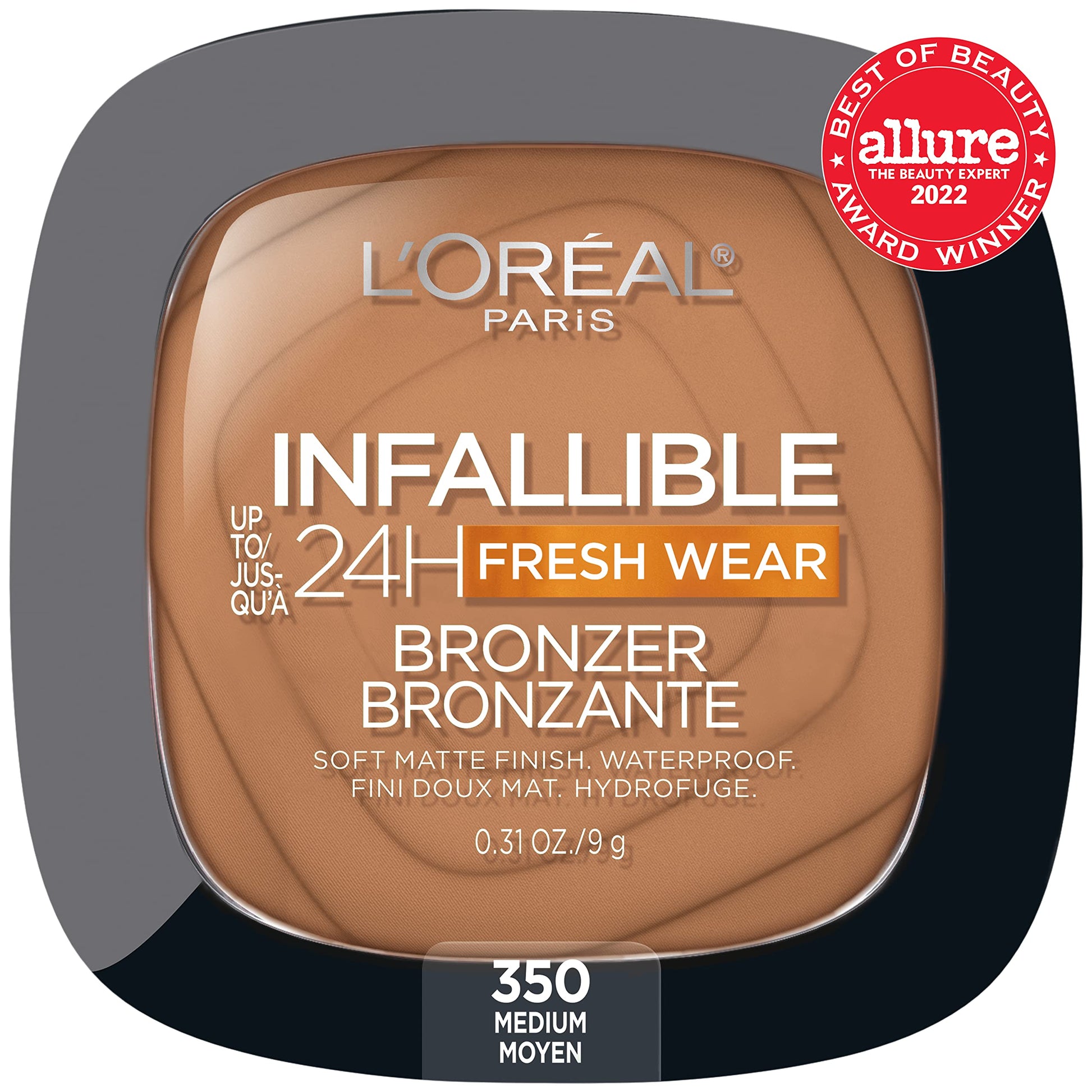 L'Oréal Paris, Infallible 32h Freshwear Soft Matte Bronzer, Tono 350 medium, 9g