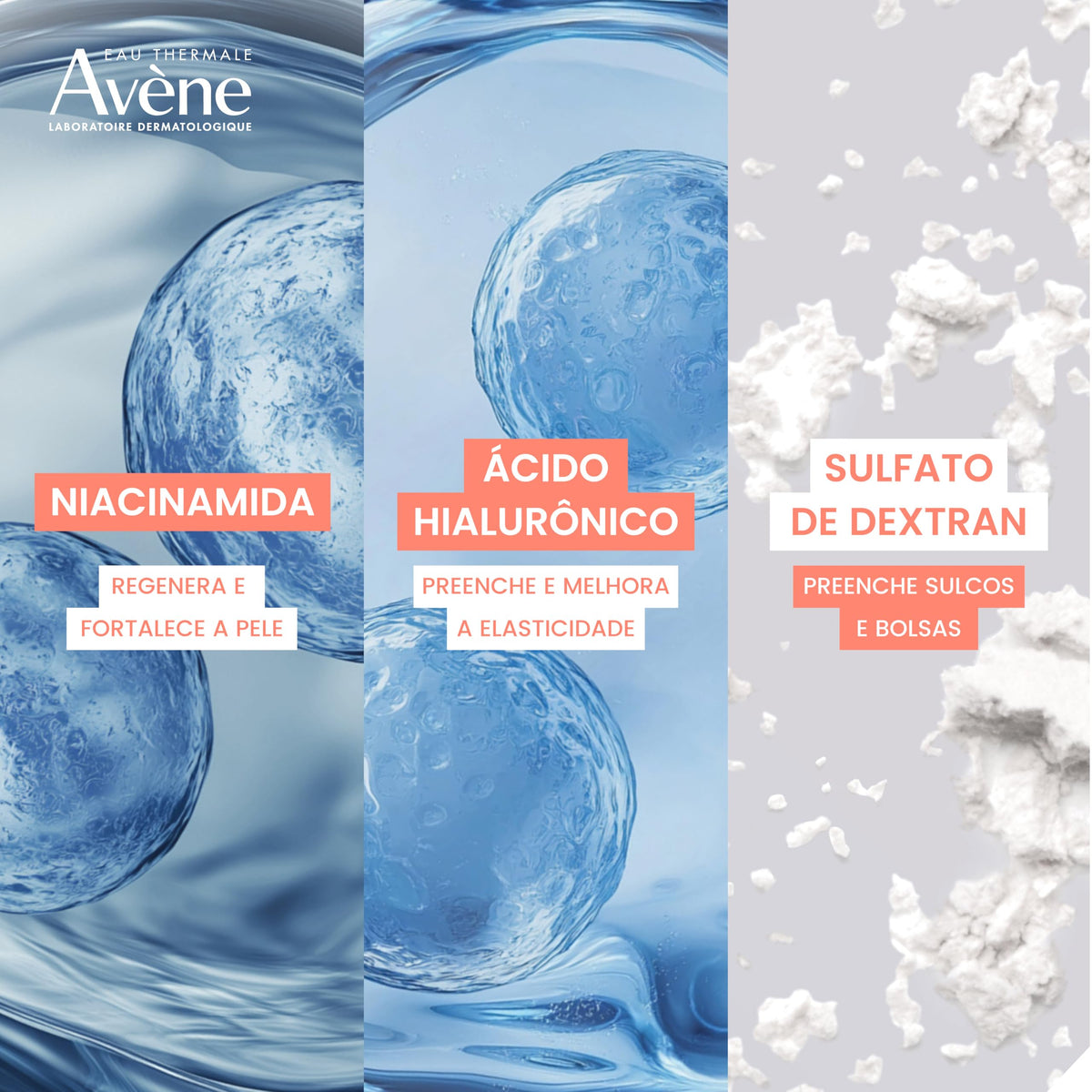 AVENE Hyaluron Activ B3, Contorno de Ojos, Triple Corrección, Descongestiona y Mejora Luminosidad, 15ml