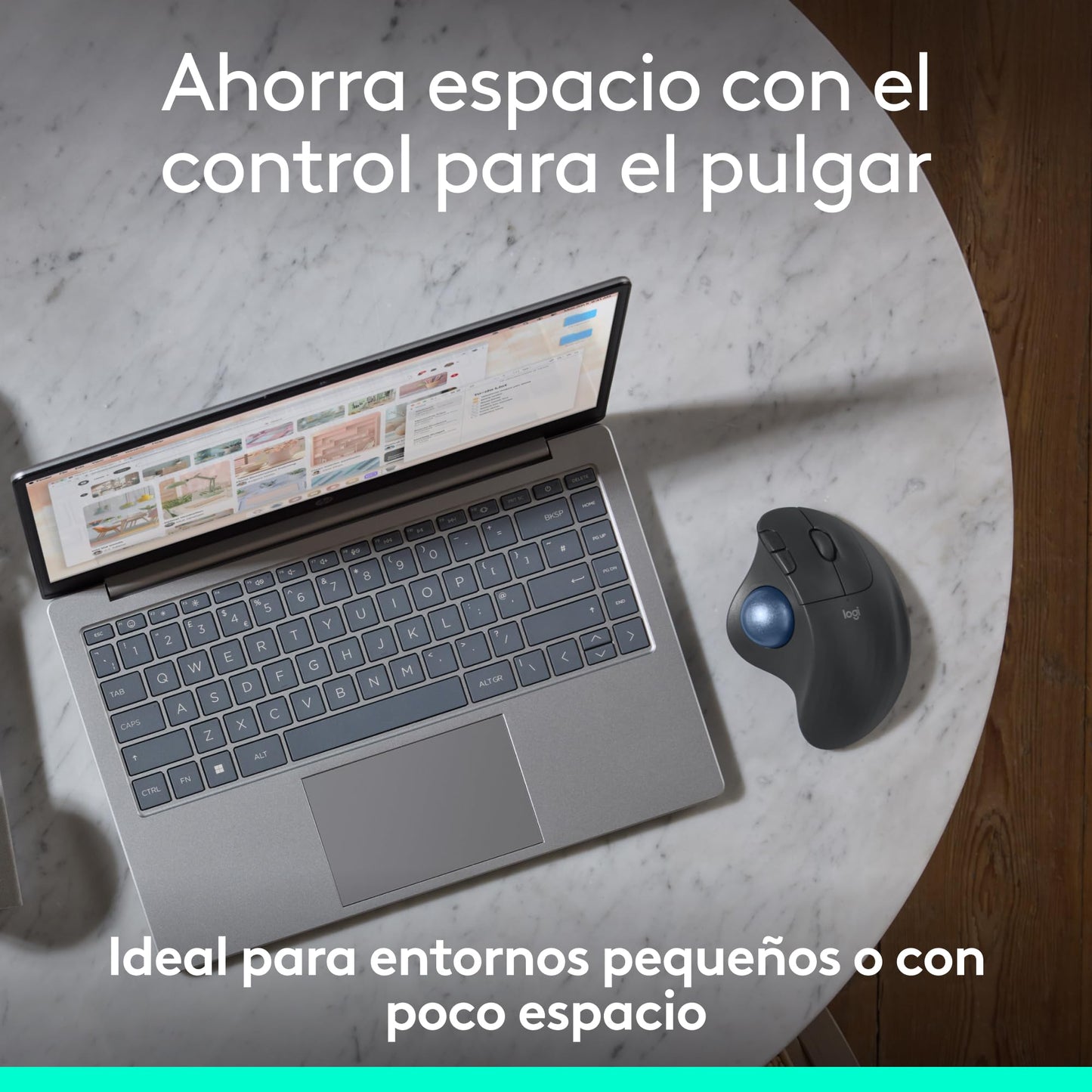 Logitech Ergo M575S Mouse inalámbrico con trackball, Mouse ergonómico inalámbrico con Bluetooth y dongle cifrado, Control cómodo con el Pulgar, Seguimiento preciso y Fluido, para PC/Mac - Grafito