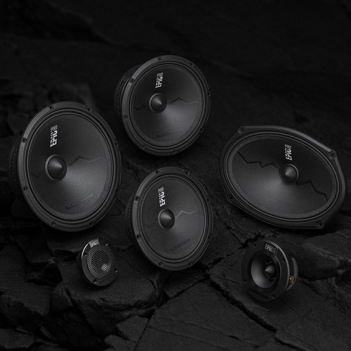 Altavoces Delgados AudioControl EPICPRO6S Negro de 6.5 Pulgadas con 200 W RMS y Montaje Superficial