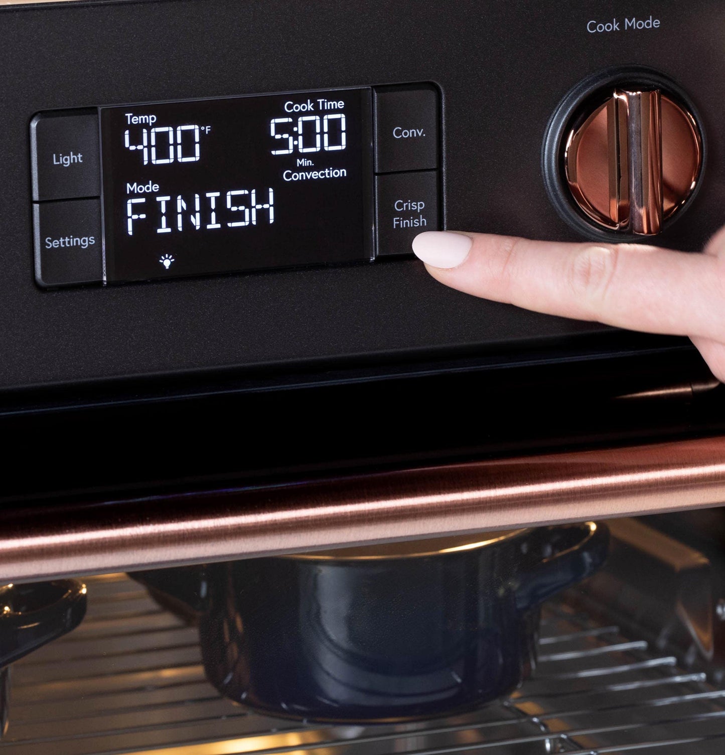 Café Couture Horno con 14 modos de cocción esenciales, incluyendo freír al aire, crujiente, hornear, asar, tostar, pizza, WiFi y conexión inteligente, control de voz, pequeños electrodomésticos de