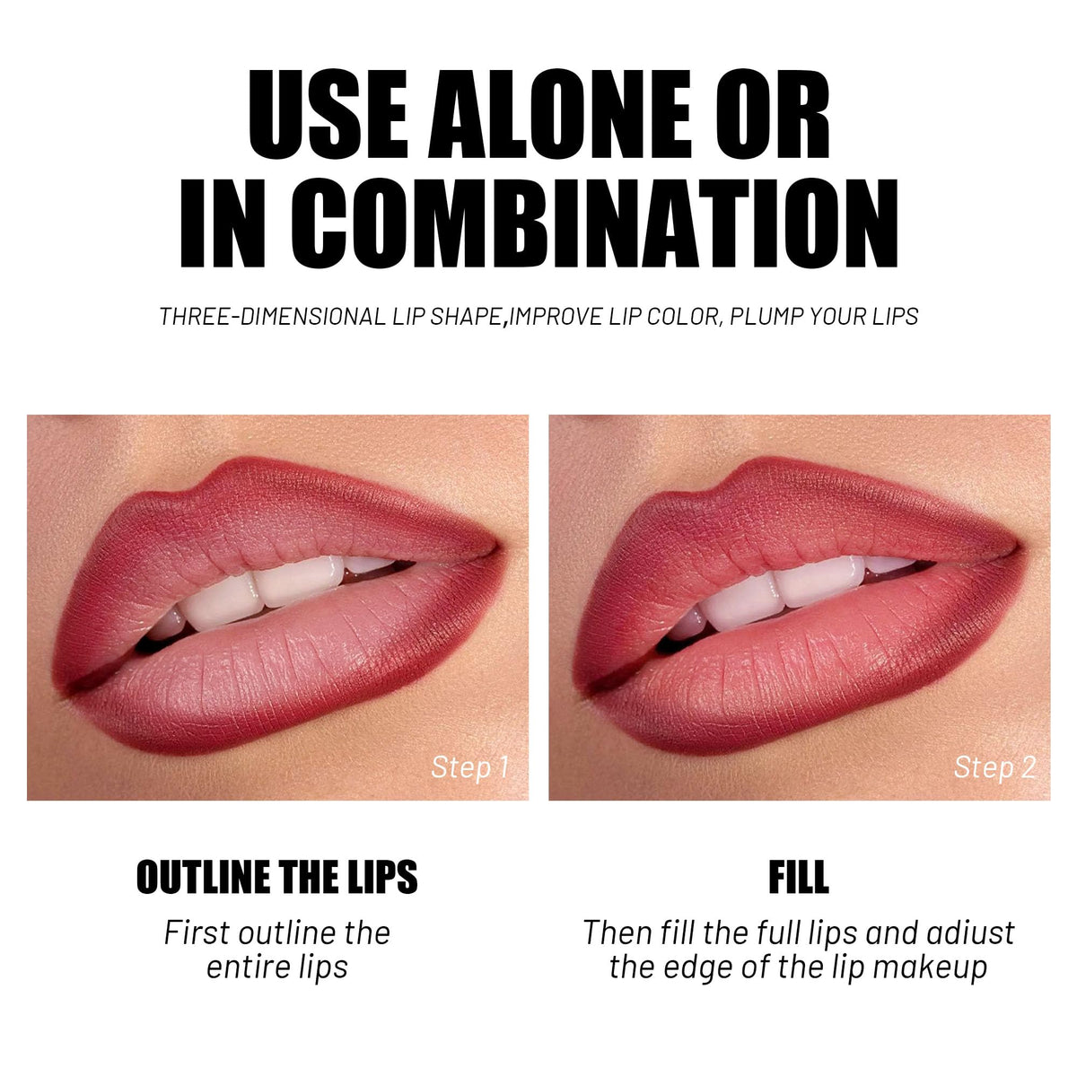 Allphv Set de Labiales y Delineadores, 4 Piezas, 02- para Labios Definidos