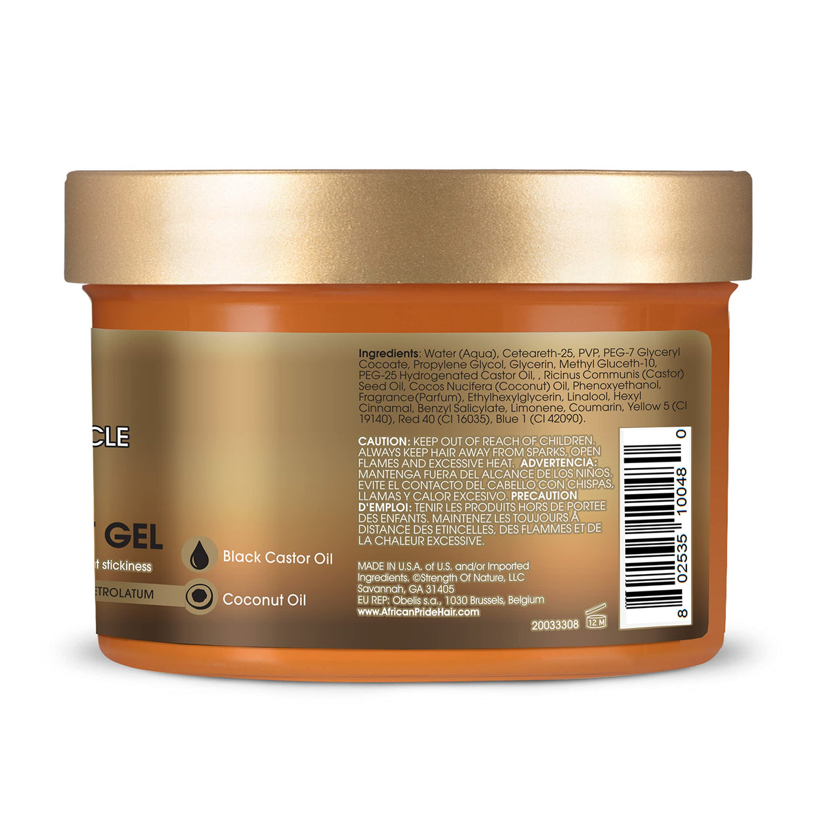 African Pride Gel para trenzas, cierres y giros - Sin sulfatos, sin parabenos - 8 onzas