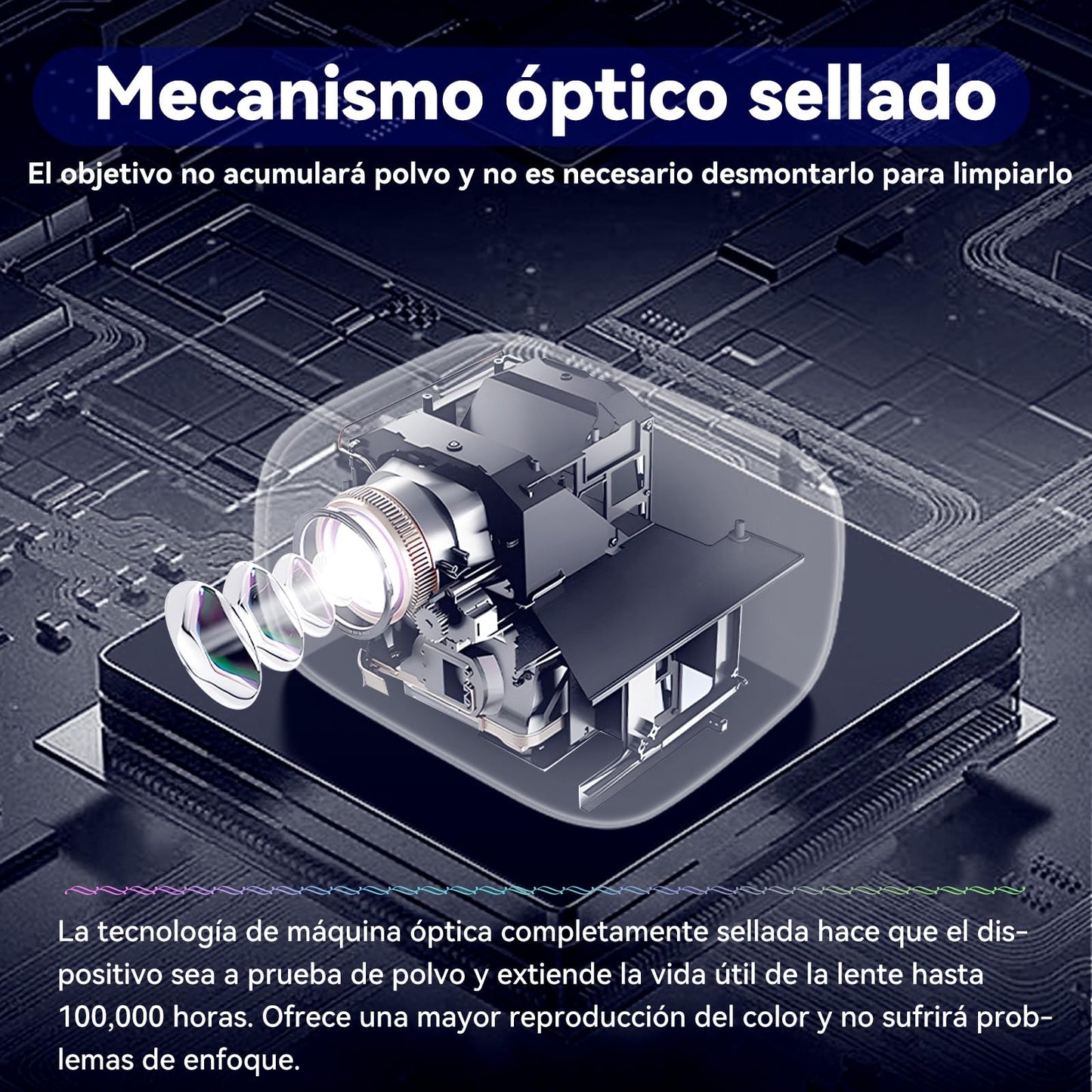 Mini Proyector Portátil 4K Android 11.0 Blanco Enfoque y Corrección Automática Para Cine en Casa