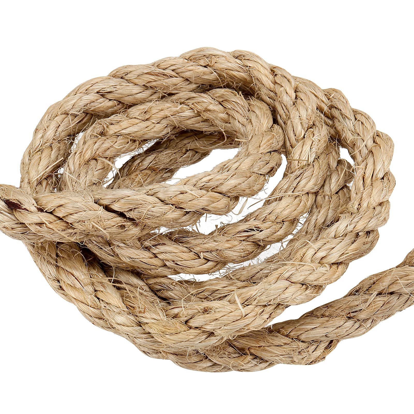 MAAIGU Cuerda de sisal de 1/2 pulgada, cuerda de sisal trenzado de 100 pies para reparación, recuperación de poste rascador de gato, agrupamiento, decoración, colgar en la pared, amarre