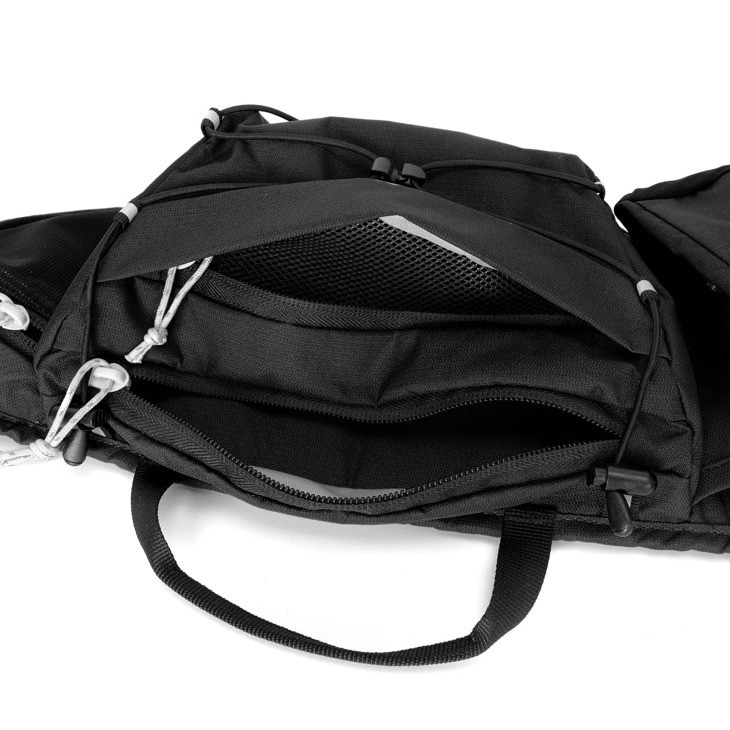 INOXTO - Riñonera deportiva para mujeres y hombres, paquete de cintura reflectante, para todos los teléfonos (Gary), Negro -