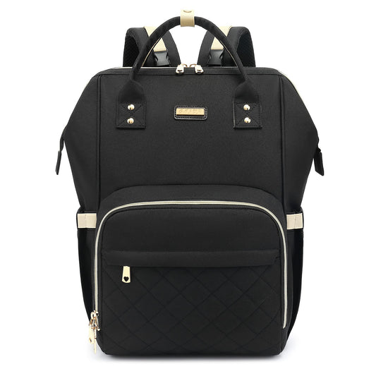 Mochila para Pañales GAIVP Negra Multifuncional con Bolsillos Aislados para Papás y Bebés