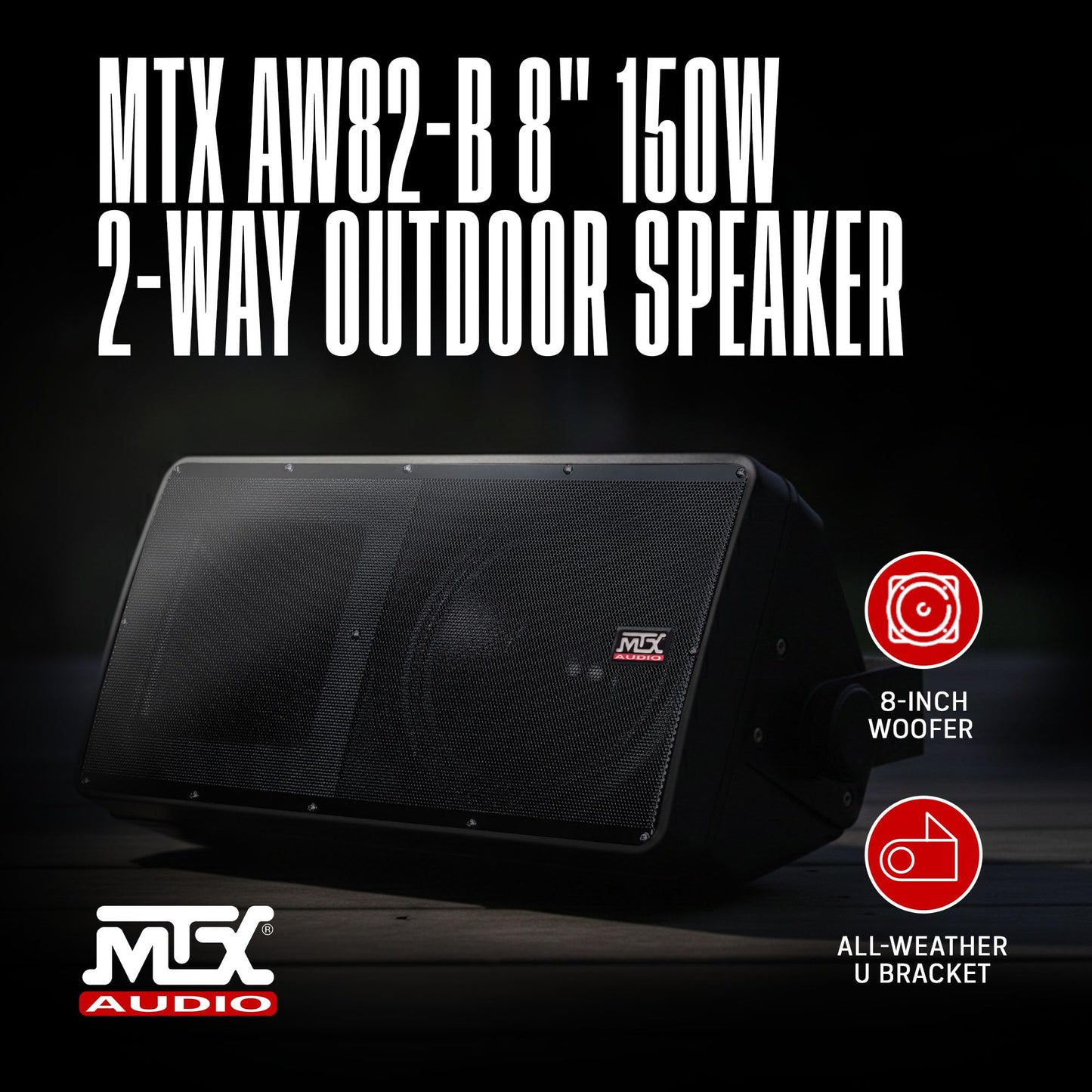 MTX aw82b 20,3 cm 2 Vías all-weather Bocina (Negro)