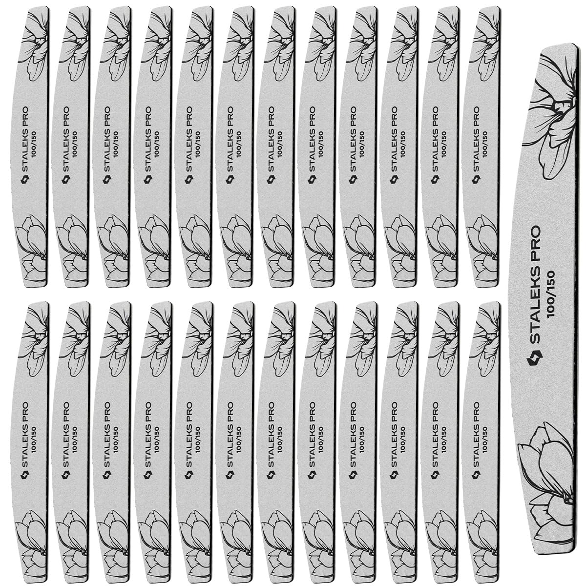 STALEKS EXPERT NFE-40-100/150-25 - Lima de uñas (doble cara, grano 100/150 g, capa fina de espuma, 25 unidades)