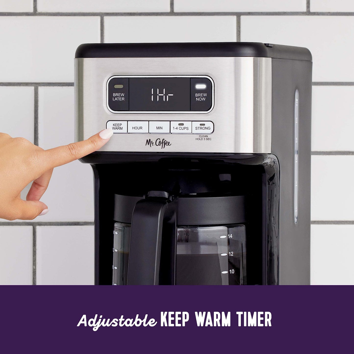 Cafetera Programable Mr. Coffee Acero Inoxidable 14 Tazas