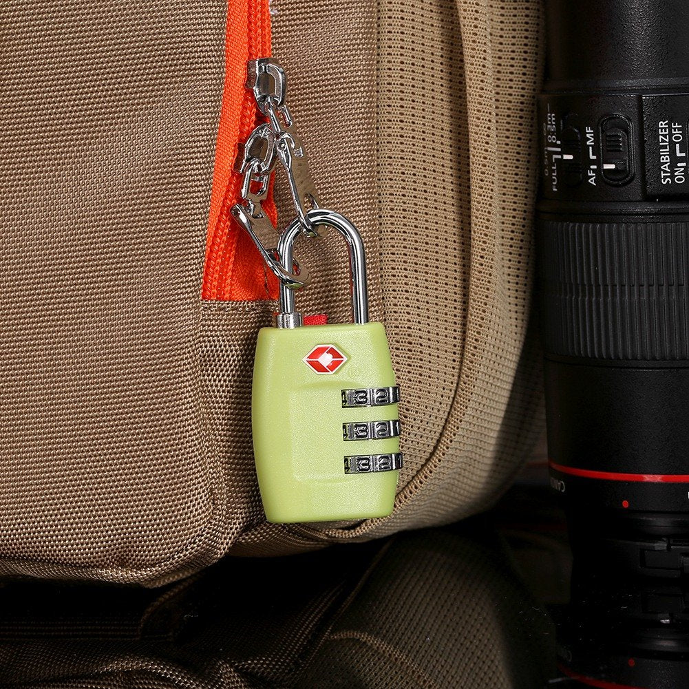Candados para equipaje Candados de seguridad de 3 dígitos Candados con combinación Candado con código para maletas de viaje Estuche para equipaje(Verde)