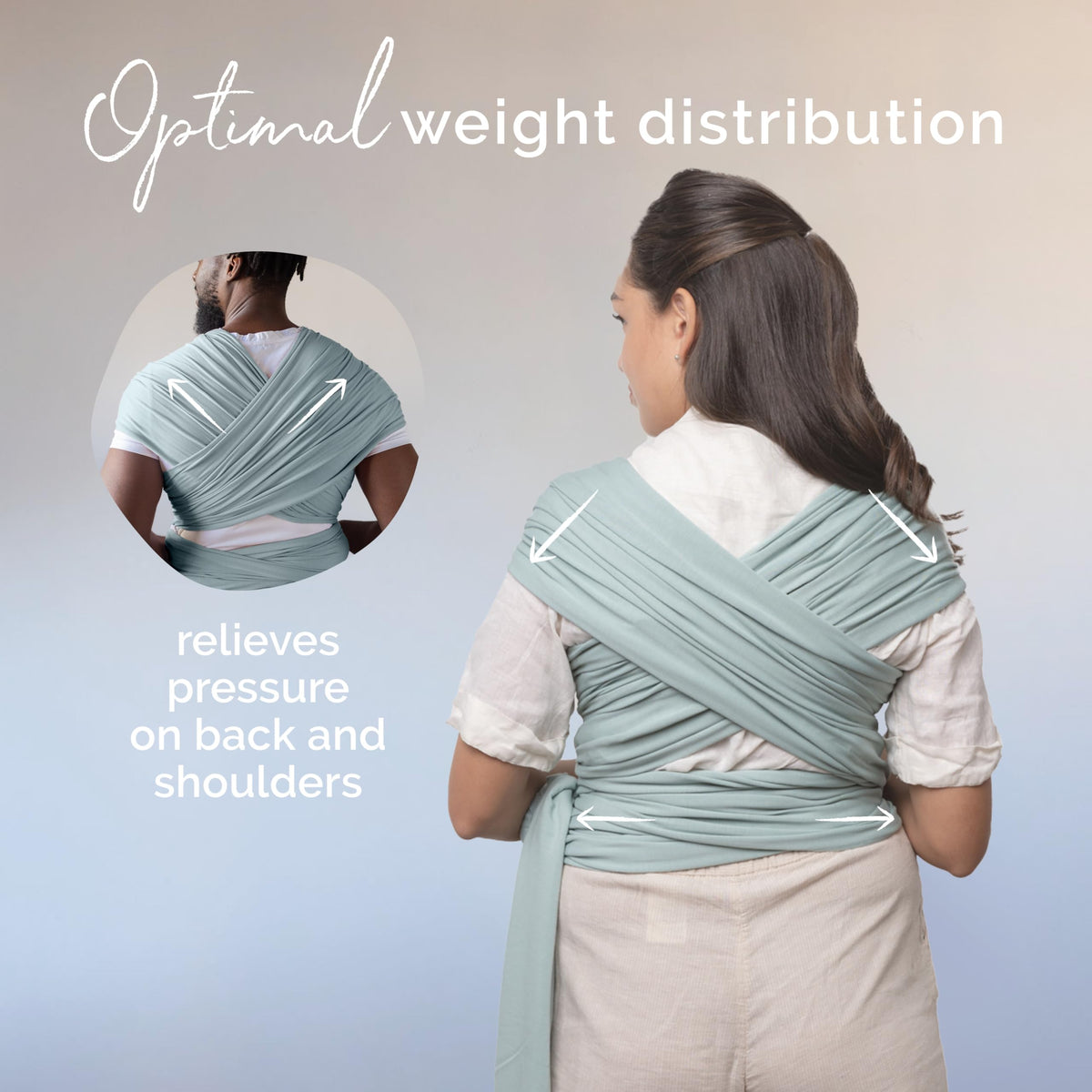 Boba Baby Wrap Carrier - Original Baby Carrier Wrap Sling para Recién Nacido - Baby WearEssentials - Soporte para envolver Recién Nacido (Serenity Sea Mist)