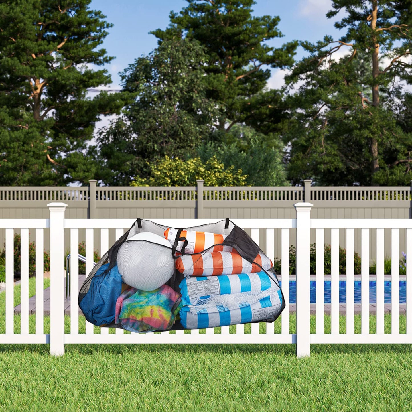 Bolsa de Almacenamiento Profully Negro para Flotadores y Accesorios de Piscina
