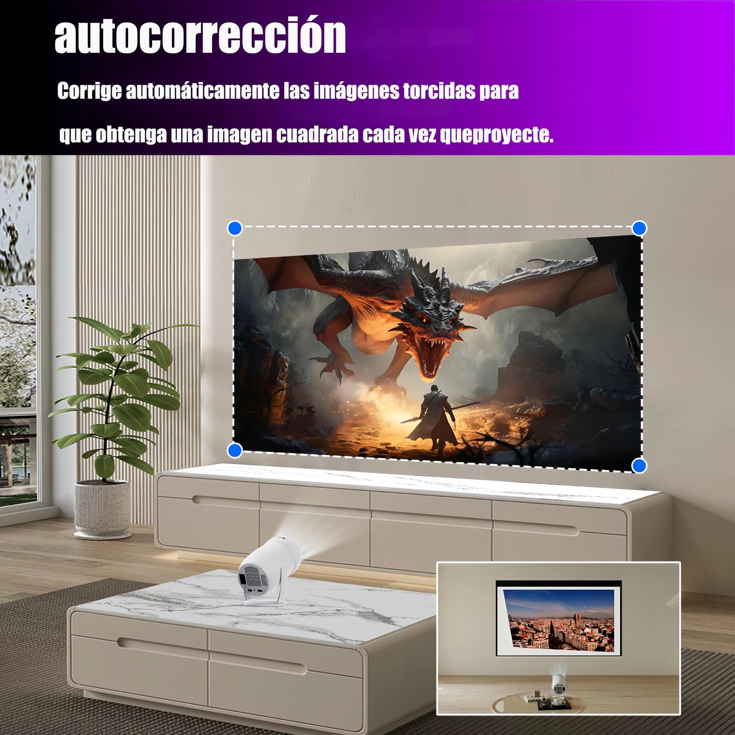Proyector Portátil ORYU 4k Full HD Android 12 Bluetooth 10000 Lúmenes Auto Keystone