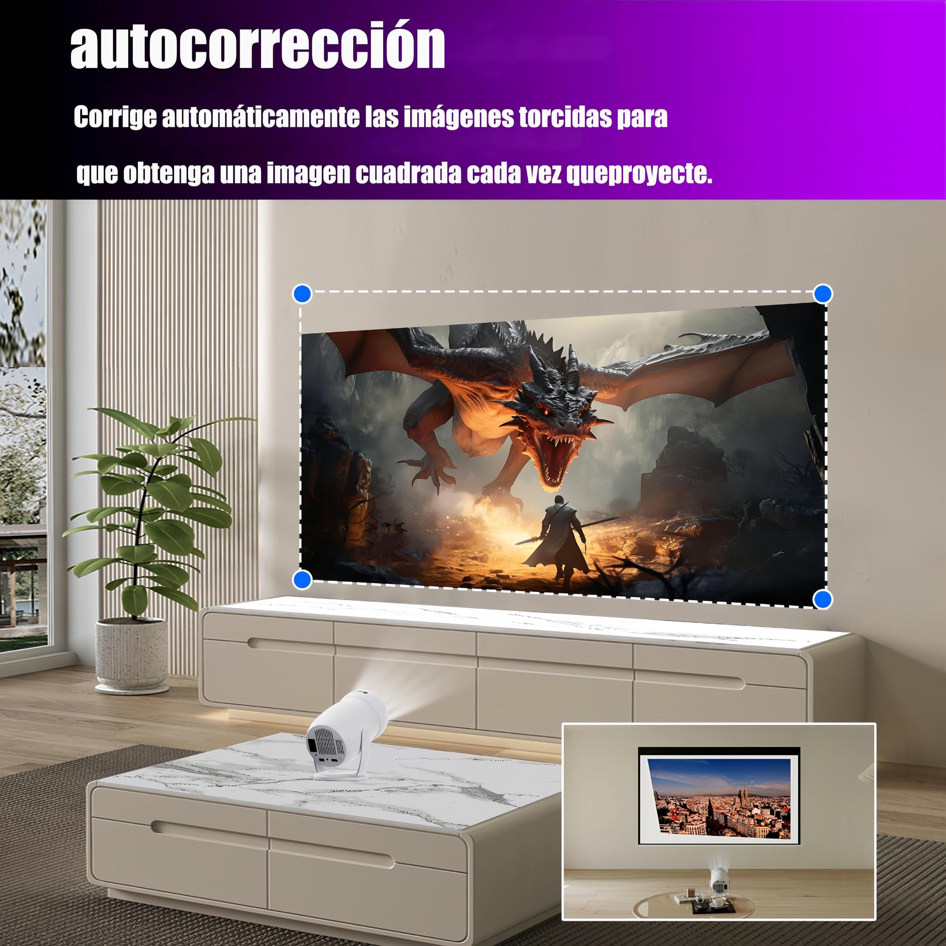 Proyector Portátil ORYU 4k Full HD Android 12 Bluetooth 10000 Lúmenes Auto Keystone