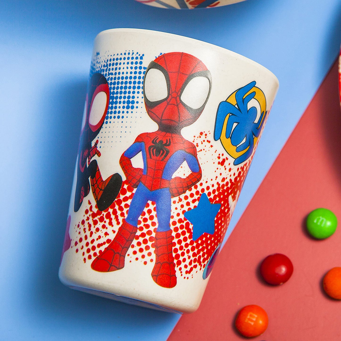 Juego de Vajilla Zak Designs Marvel Spider-Man Rojo Melamina Bambú para Niños (3 Piezas)