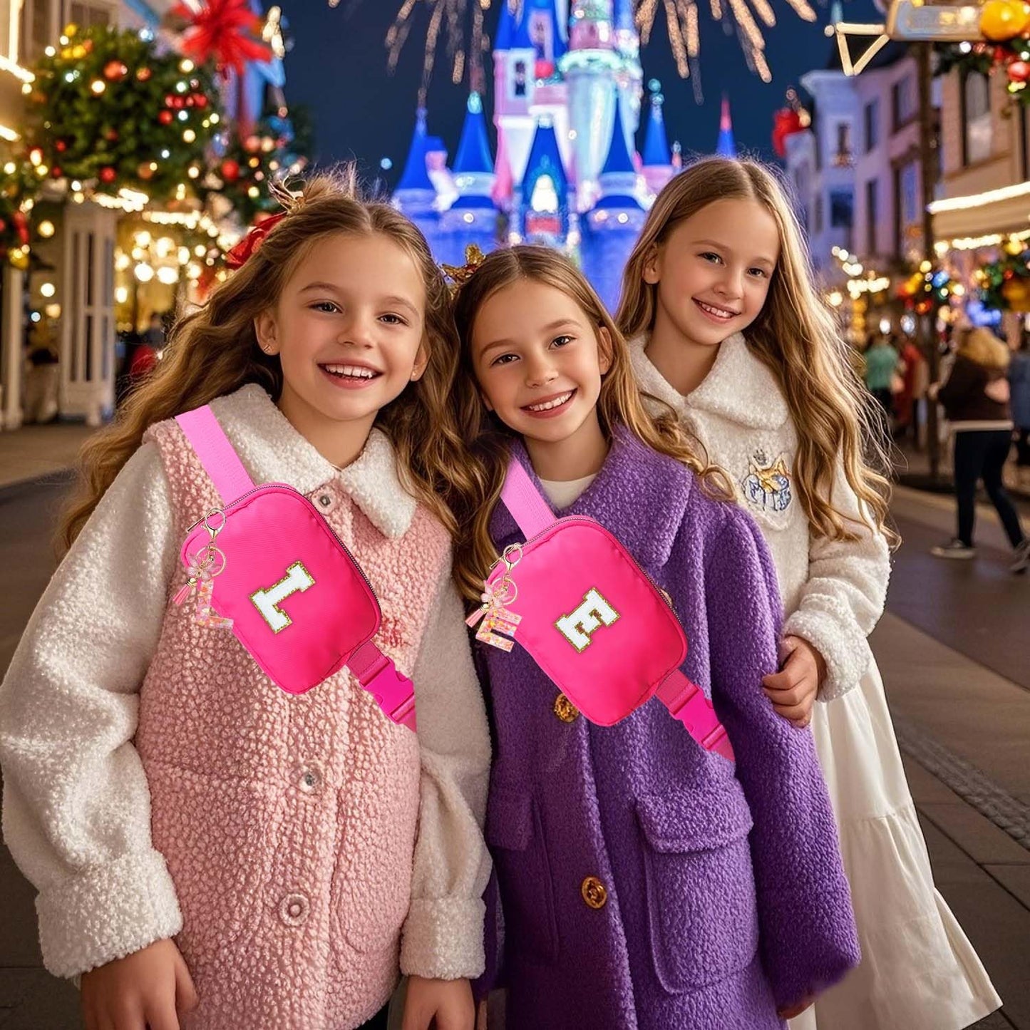 Kejea Riñonera Cruzada para Niñas y Mujeres, 8 a 12 Años, Regalos de Cumpleaños, Rosa