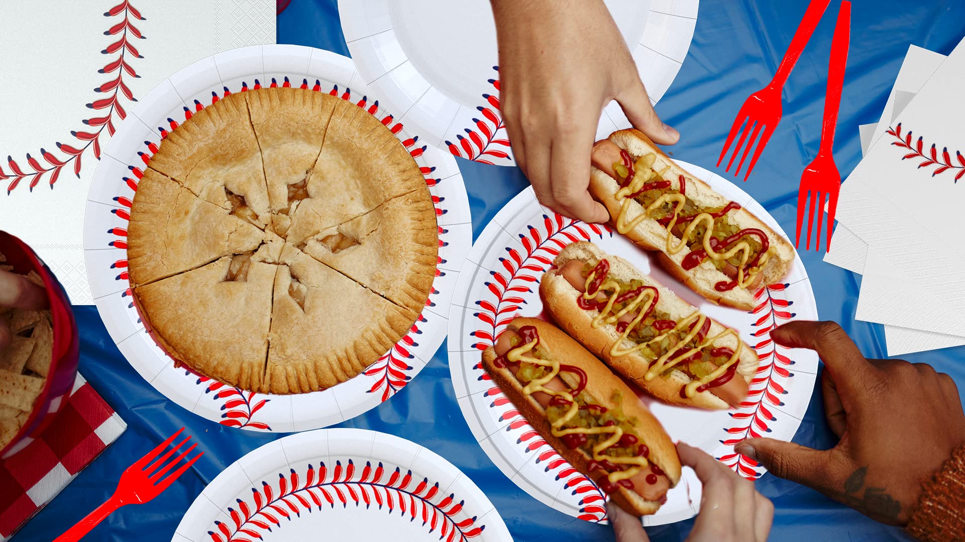 LMJUNZZ 120 Pcs Baseball Party Supplies Bundle Paper Plates Napkins Baseballs Party Birthday Decorations Baseball Tableware For Kids Serves 30