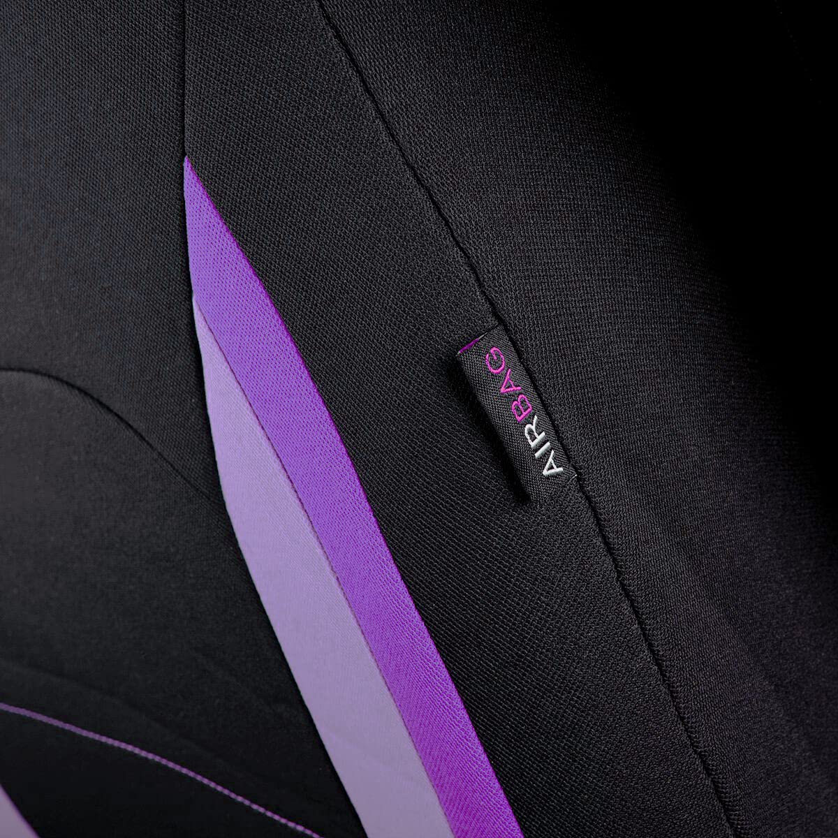 Flying Banner Fundas de Asiento de Coche para Asientos Delanteros y Traseros de poliéster, fáciles instalaciones, Banco Trasero Dividido, (Juego Completo, Respaldo bajo, Negro Morado de Doble Tono)