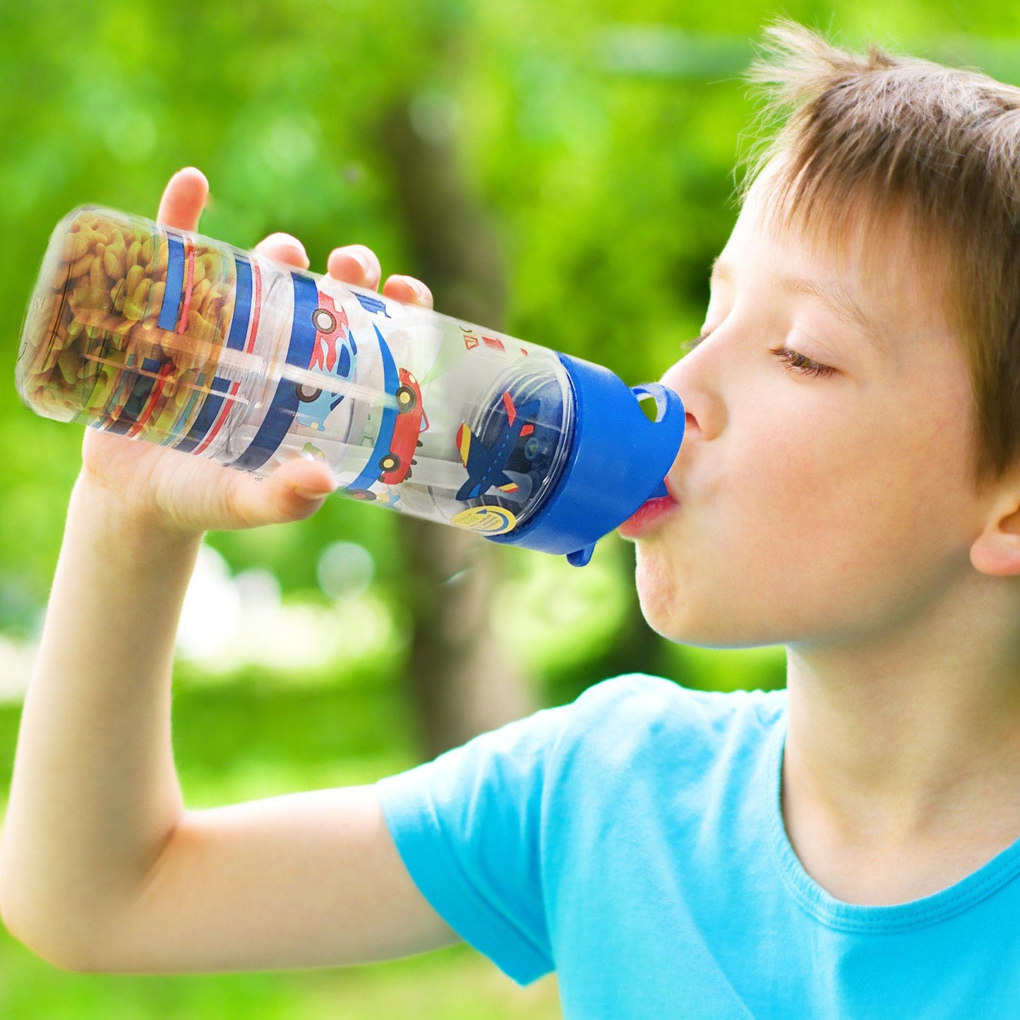 Stephen Joseph, Botella de agua para beber y botanas para niños, botella de agua Tritan de 12 onzas sin BPA, botella de agua para niñas y niños, botella de agua de regreso a la escuela, occidental