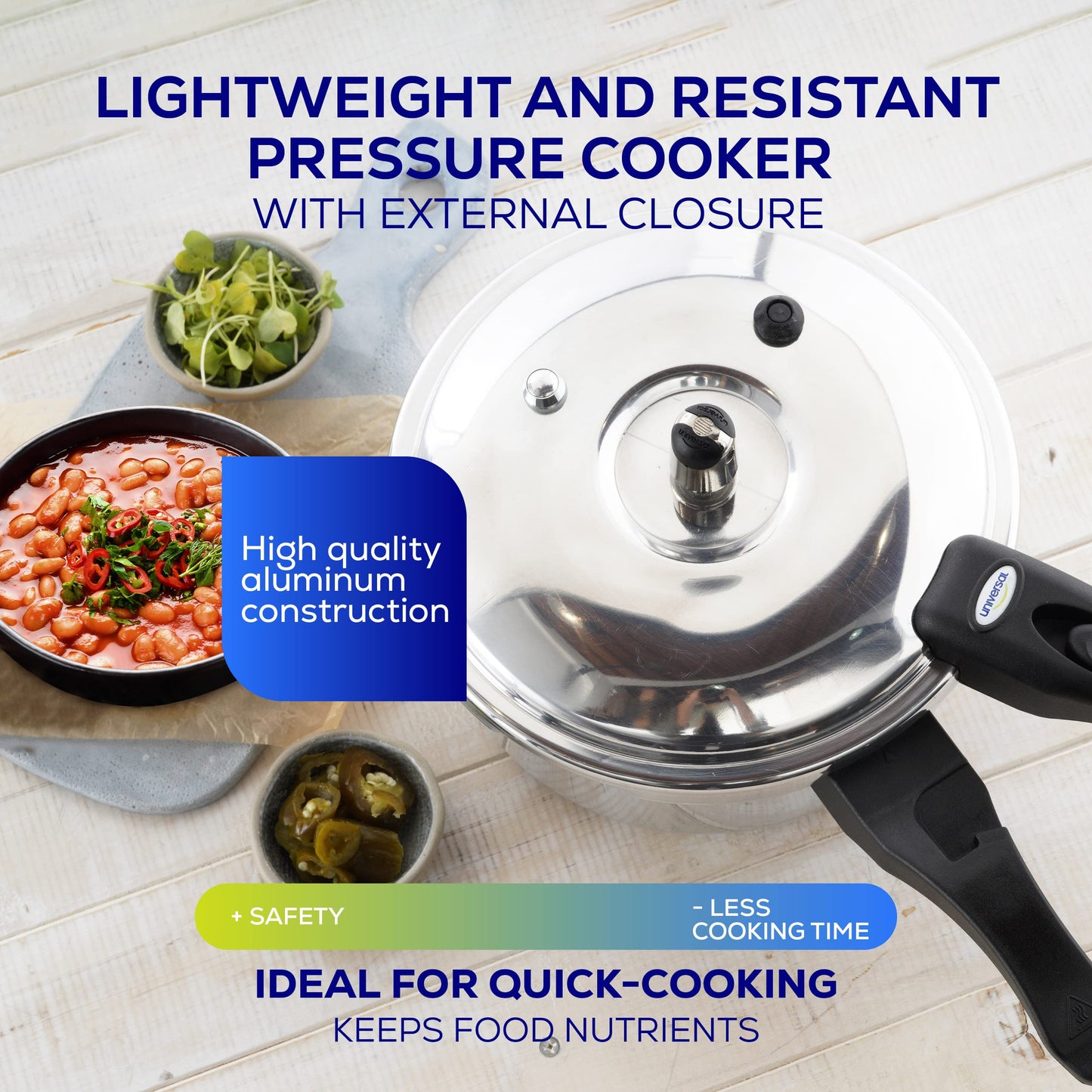 Olla de Presión Universal Aluminio Antioxidante Pequeña para 4 Porciones