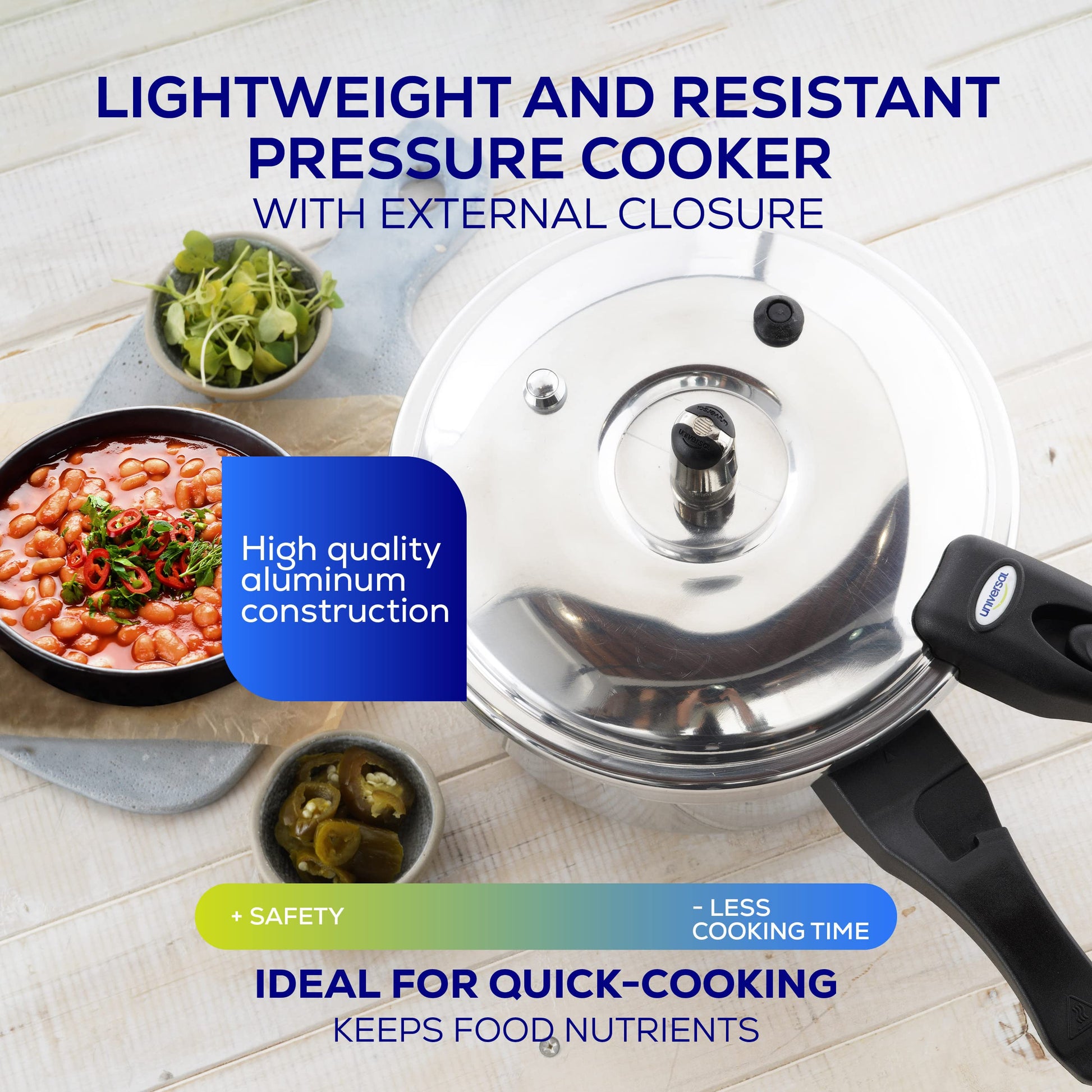 Olla de Presión Universal Aluminio Antioxidante Pequeña para 4 Porciones