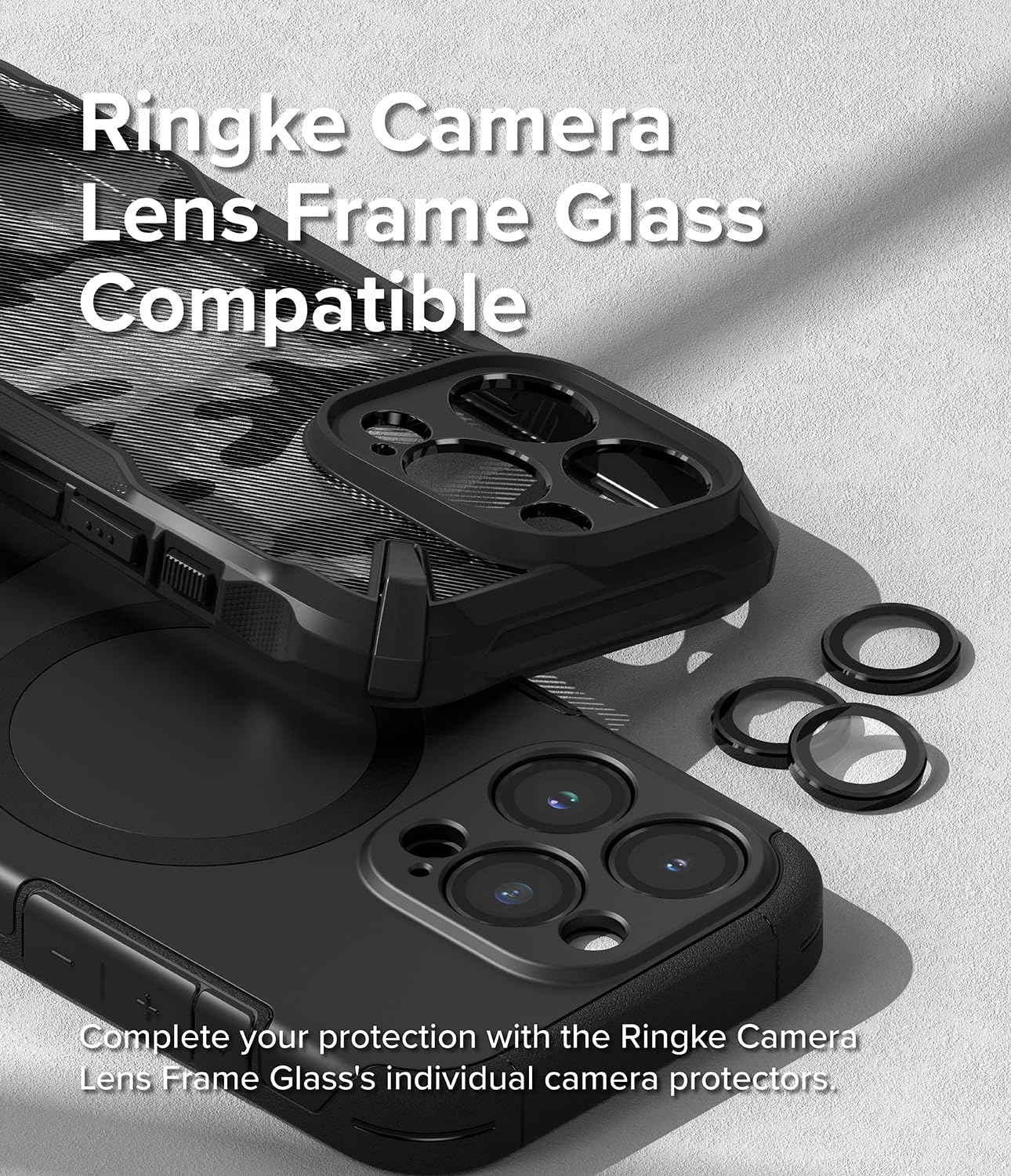 Funda Ringke Alles Magnética Gunmetal con Soporte Ajustable para iPhone 15 Pro Compatible con MagSafe