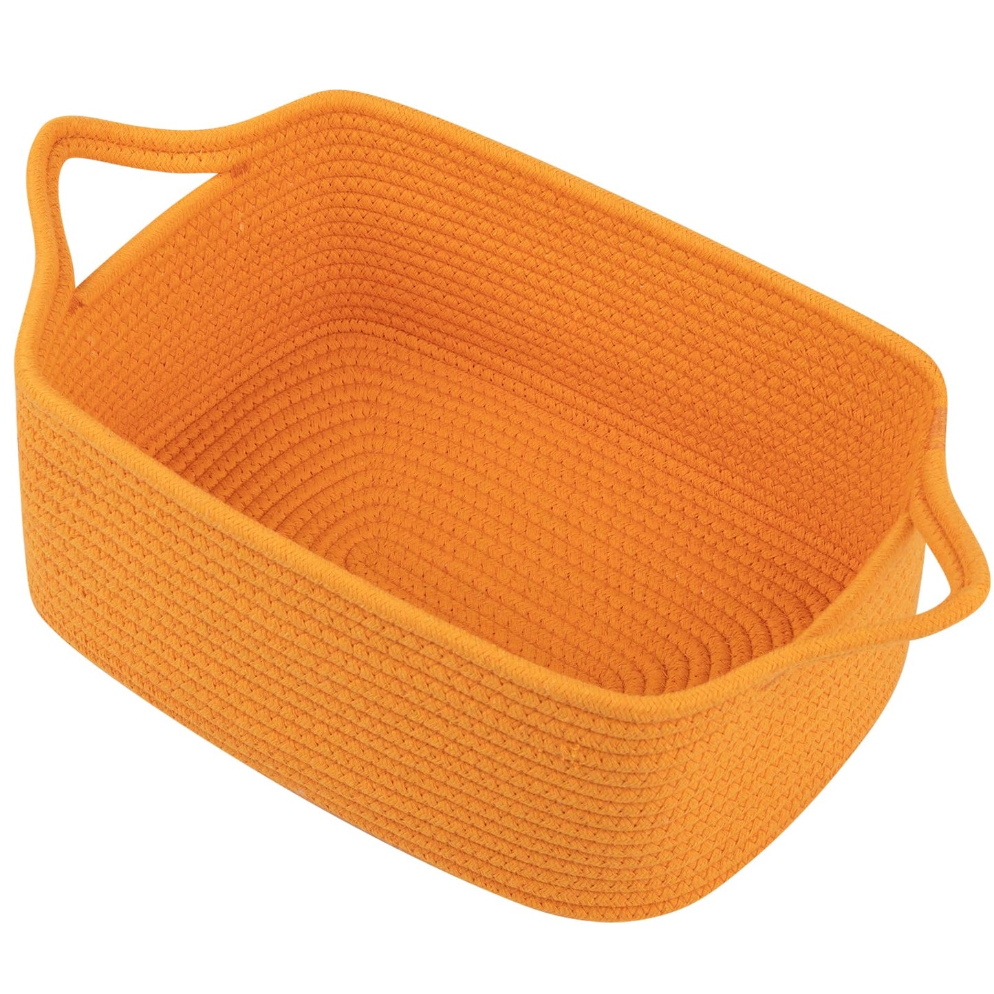 OIAHOMY - Cesta de regalo vacía con bolsas de regalo y cintas, cesta de cuerda para baby shower, cesta de almacenamiento con asas para guardería, cesta de juguetes para mascotas, color naranja