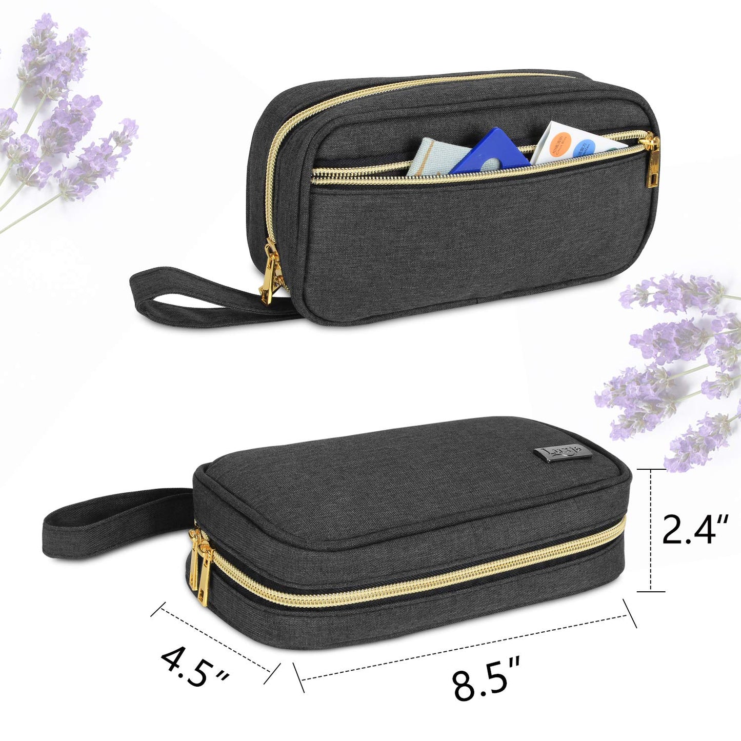 LUXJA - Estuche de transporte de aceite esencial, capacidad para 12 botellas (5 ml a 15 ml, incluyendo botellas enrollables), organizador portátil para aceites esenciales y accesorios (solo bolsa),