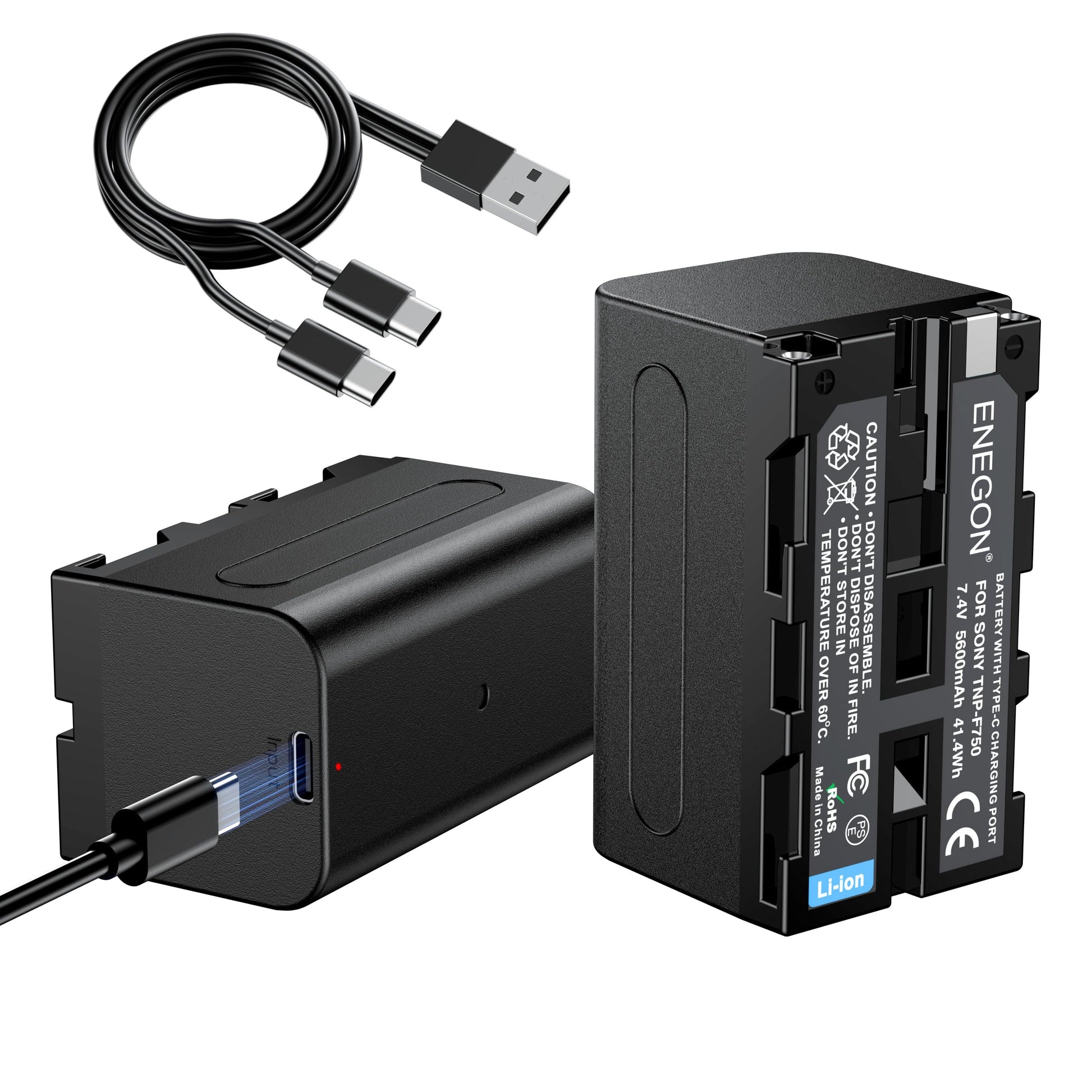 Baterías de Repuesto ENEOGN USB-C de 5600mAh Compatibles con Sony para Cámara