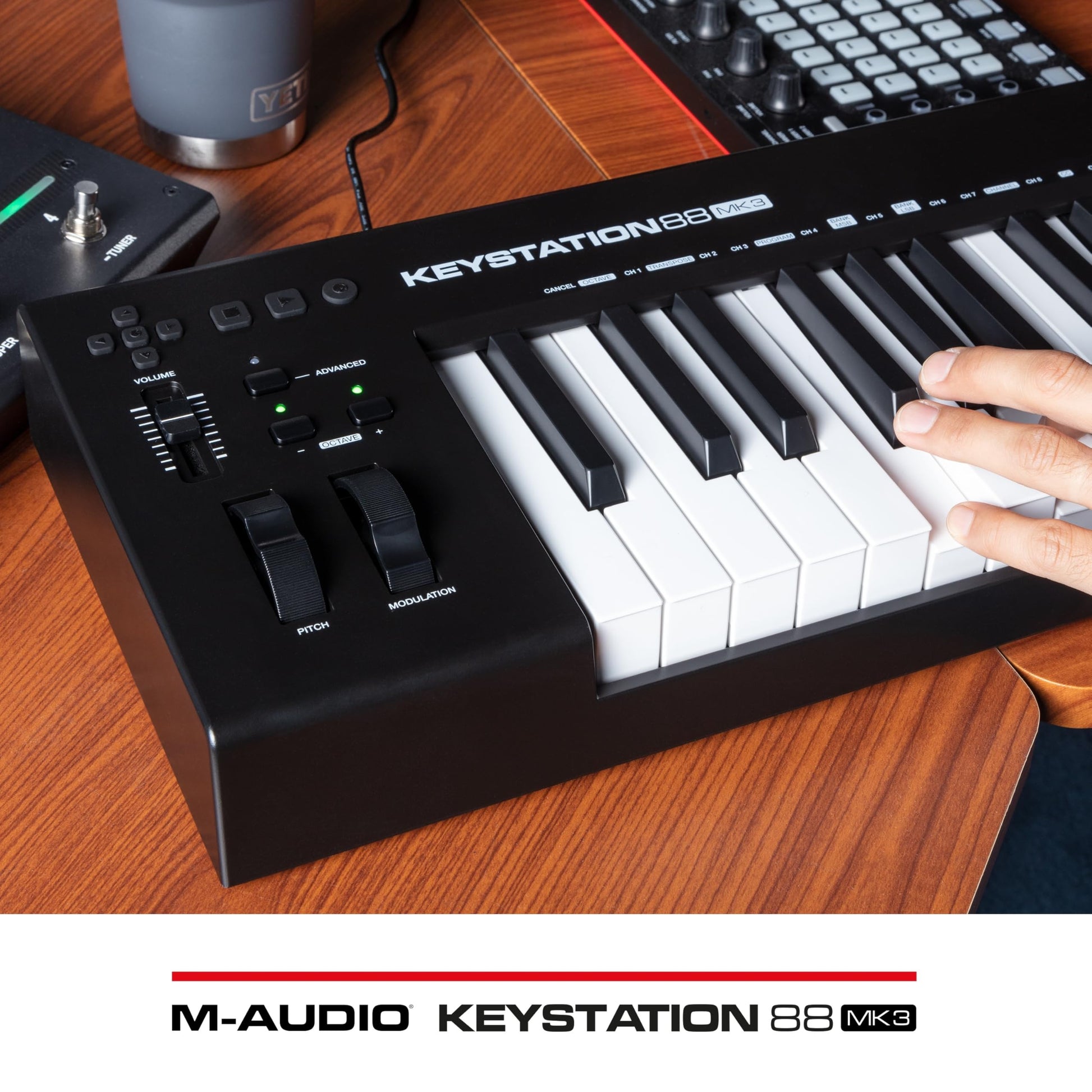 M-Audio Keystation 88 MK3 - Controlador MIDI USB con teclado de 88 teclas semipesadas para manejar sintetizadores virtuales y parámetros de DAW