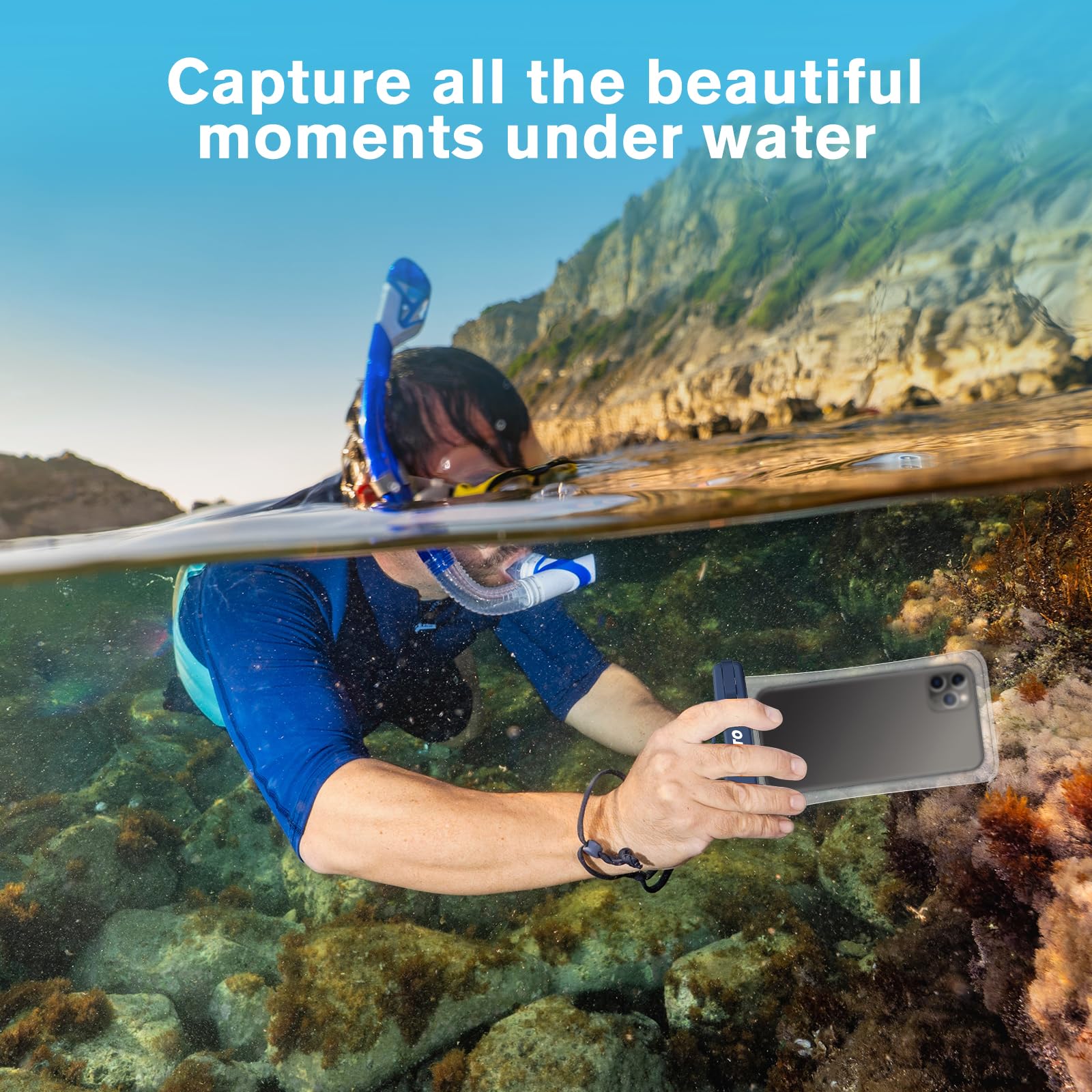 Funda Impermeable para Celular JOTO Negro Marino 2 Piezas hasta 7 Pulgadas