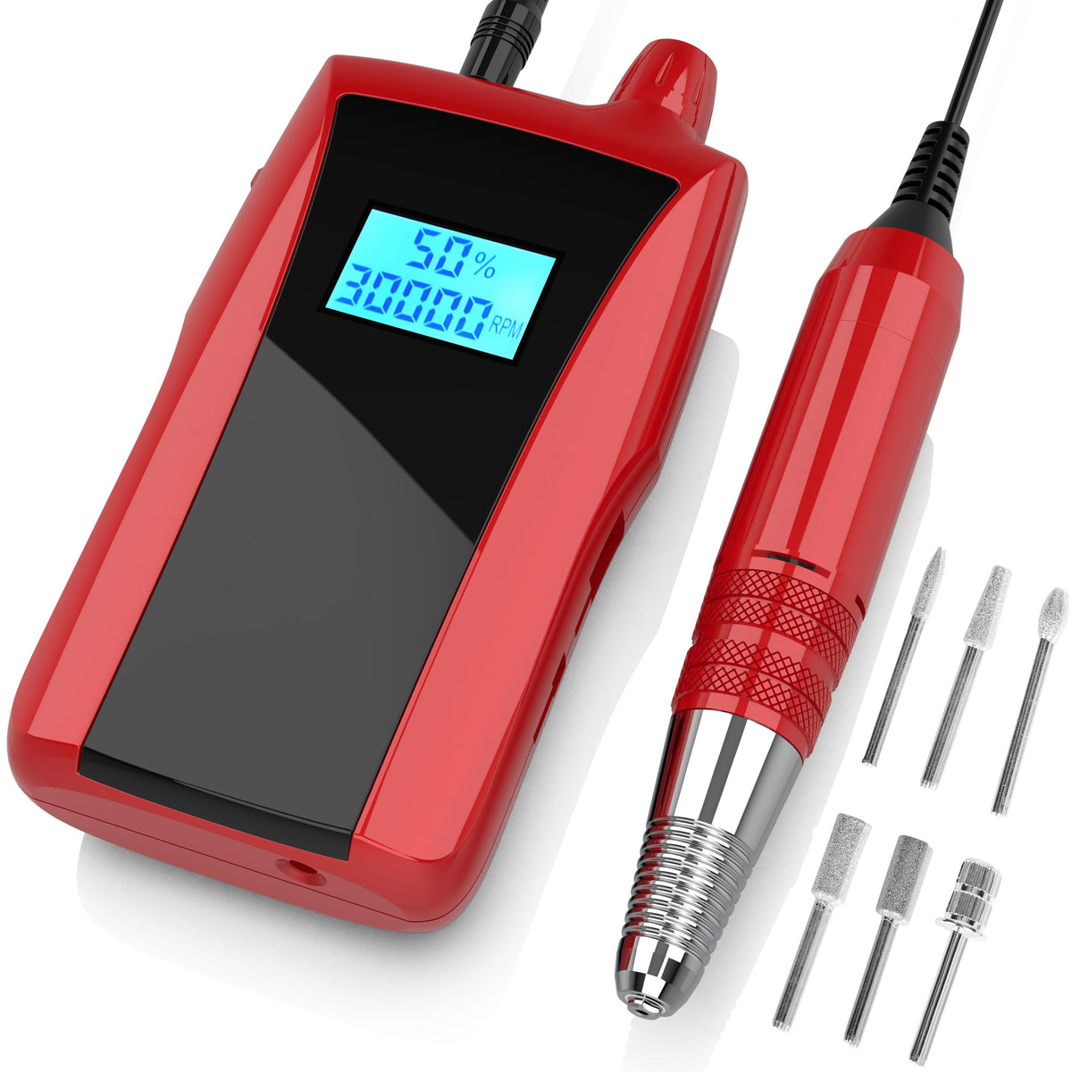 Máquina de Taladro de Uñas Beloving Recargable Eléctrica 30000 RPM con Visualización de Velocidad para Manicura y Pedicura en Salón