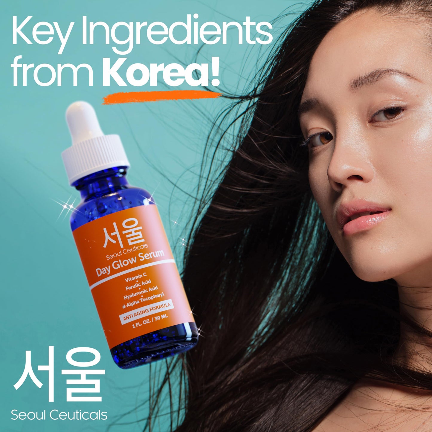 SeoulCeuticals - Suero de Vitamina C 20% y Ácido Hialurónico, Antienvejecimiento, 30 ml
