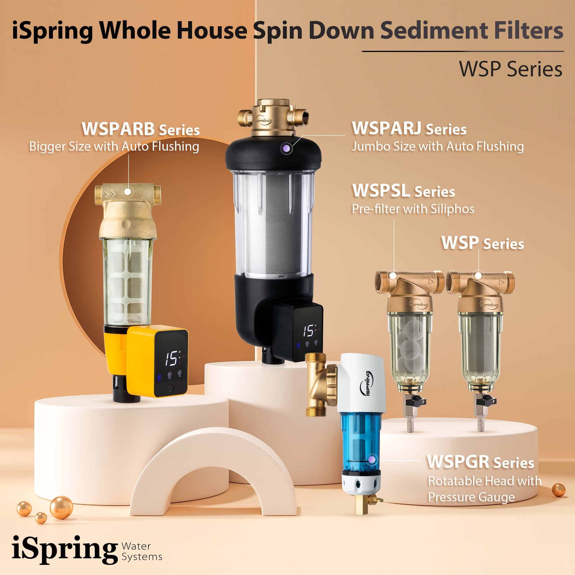 iSpring WSP-100SL - Sistema de filtrado de agua (100 micrones, con siliphos), color amarillo