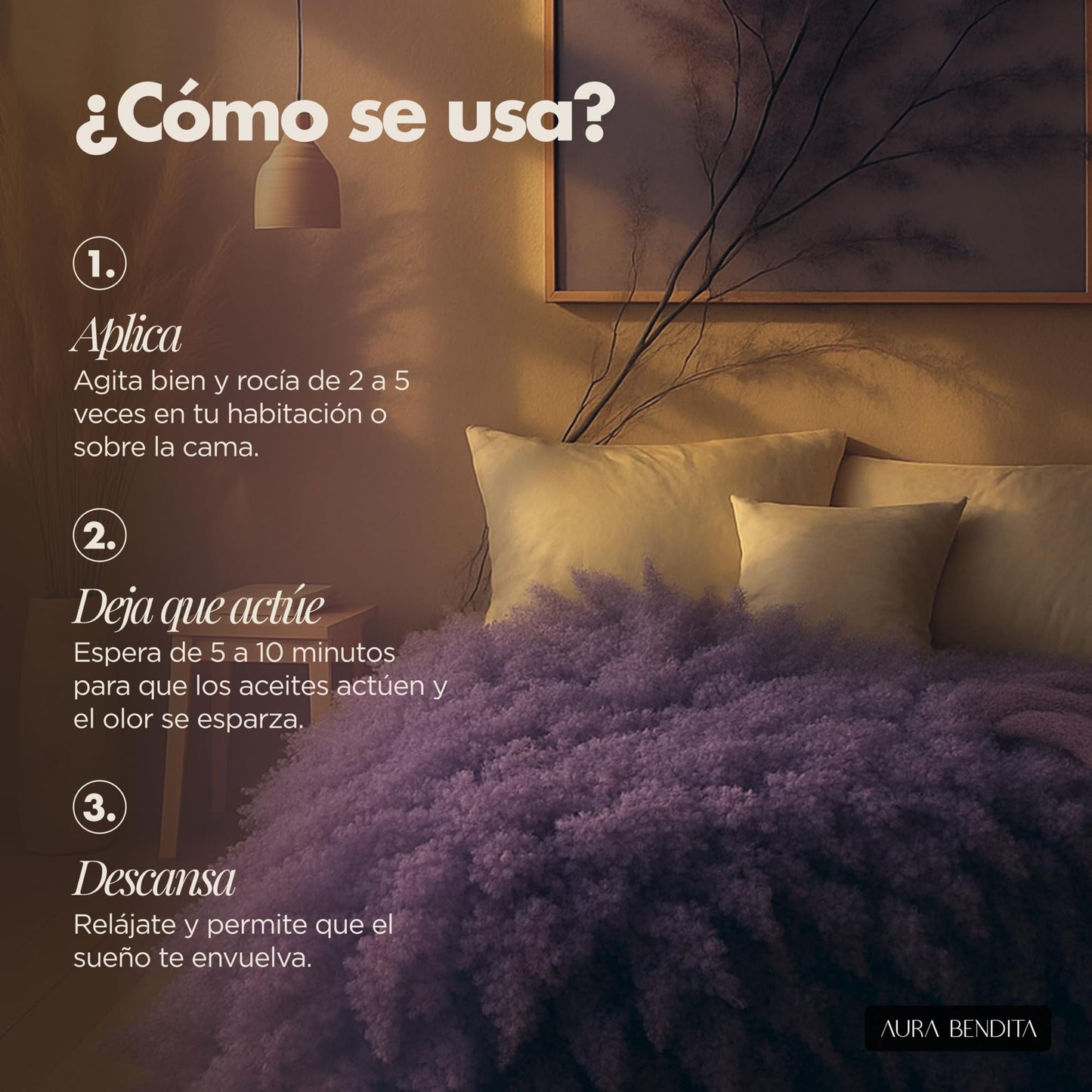 Spray Para Dormir Aura Bendita Lavanda y Mandarina Dreamcatcher Para Relajación