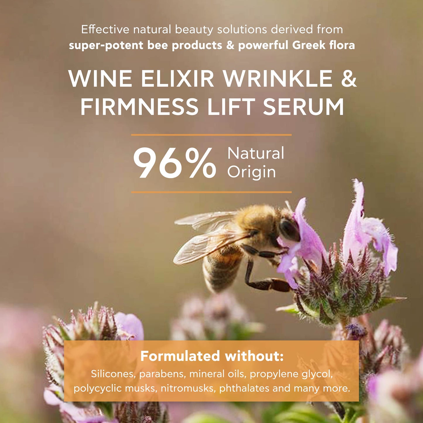 APIVITA Wine Elixir Wrinkle & Firmness Lift Serum 1.01 fl.oz. | Loción antienvejecimiento para reducir las arrugas y la piel firme